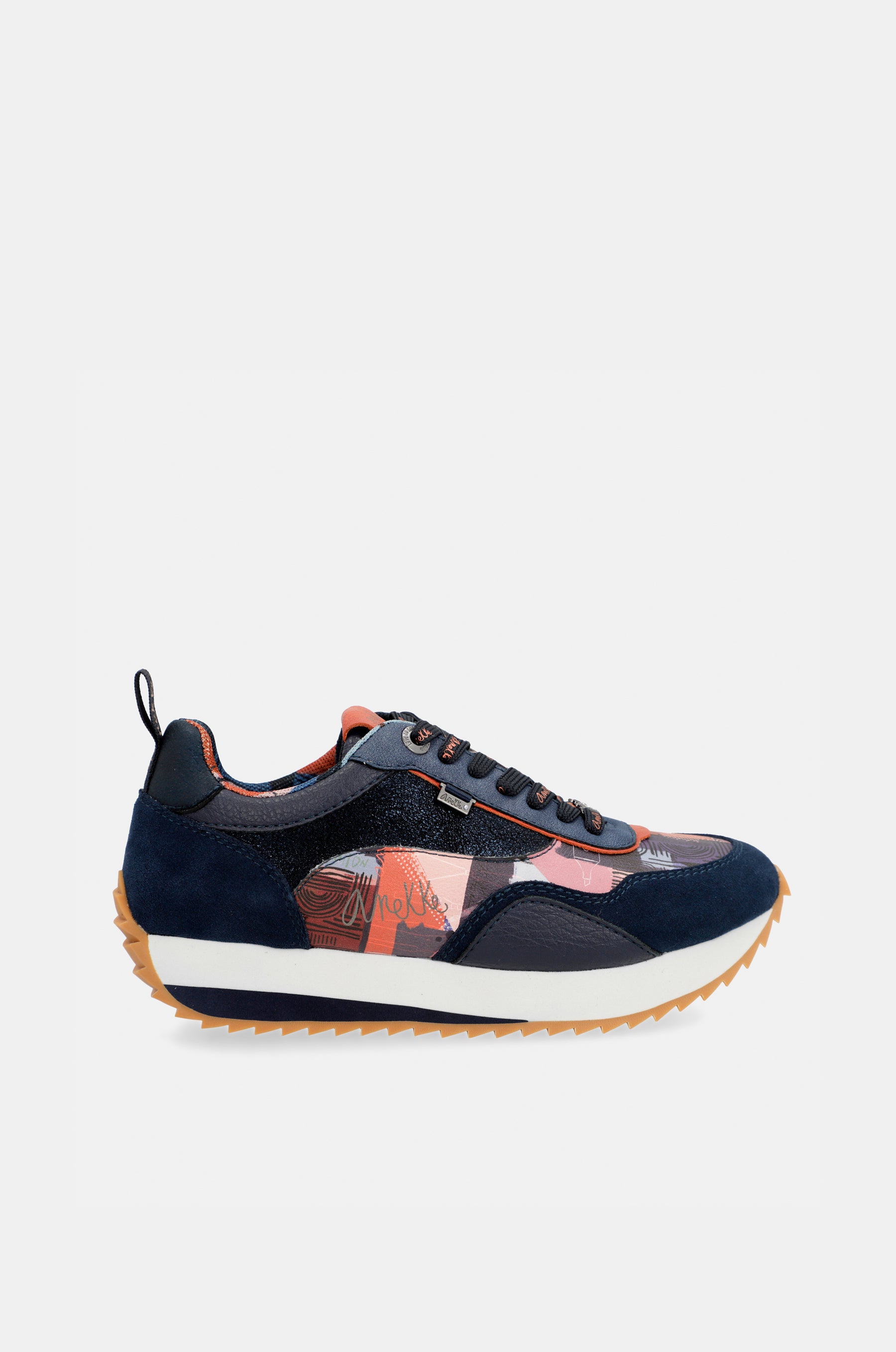 Navy Blue Palette Patterned Sports Sneakers