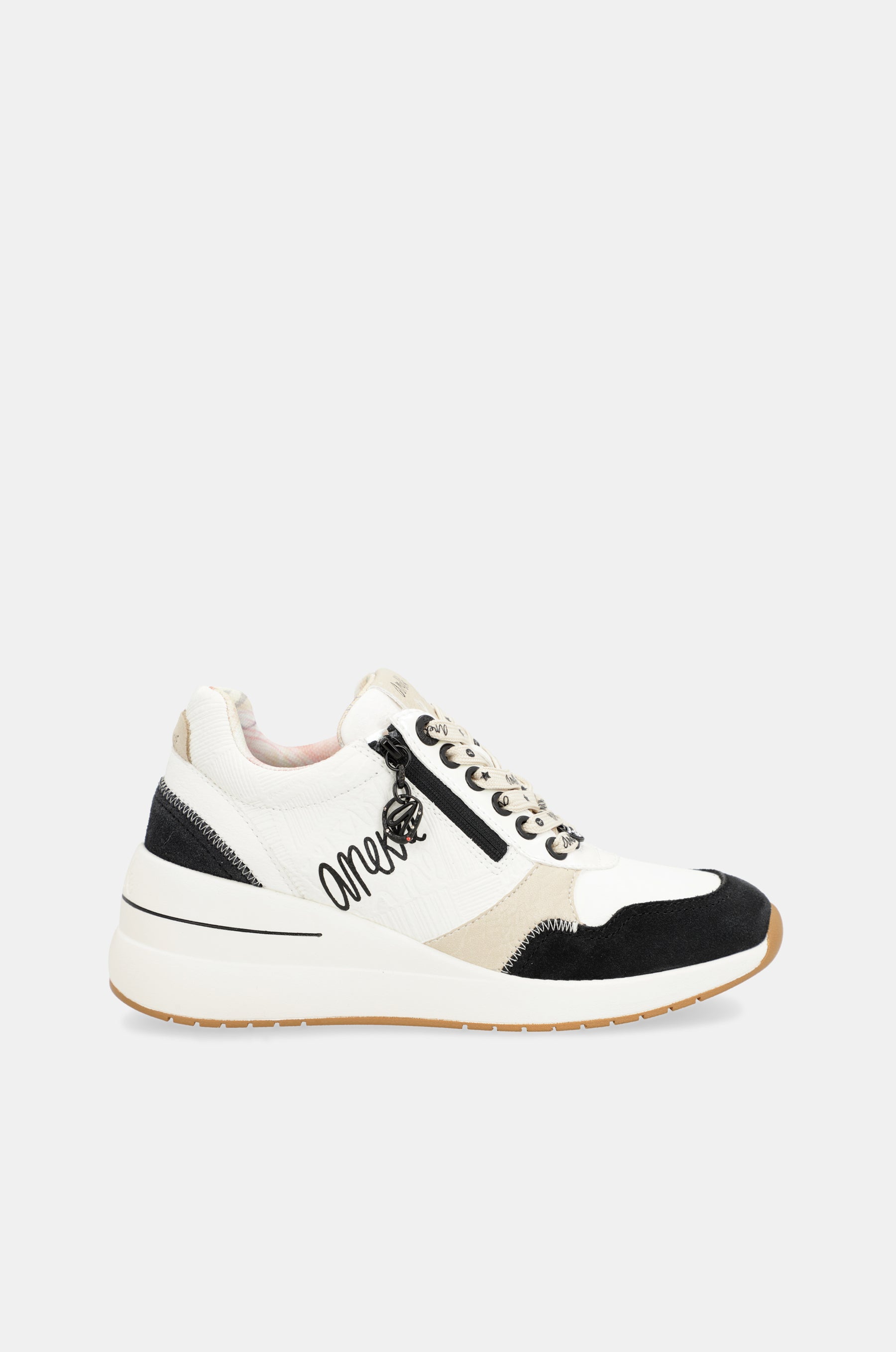 Black & white wedge sneakers