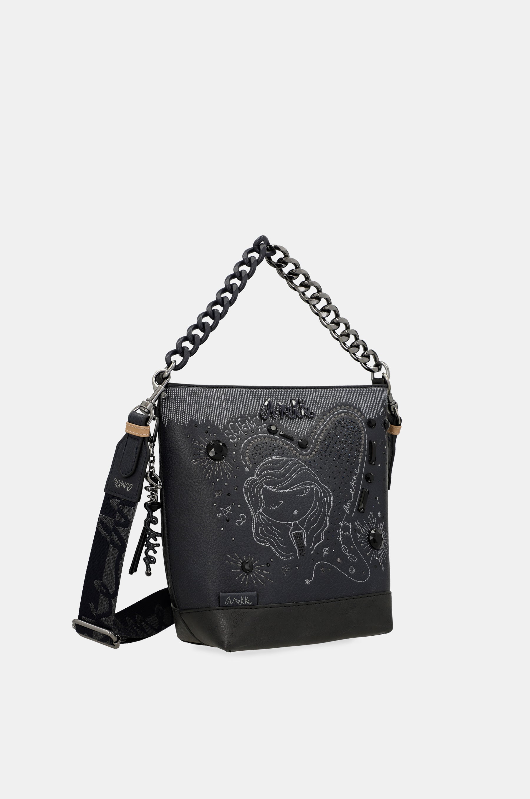 Studio navy blue medium crossbody bag