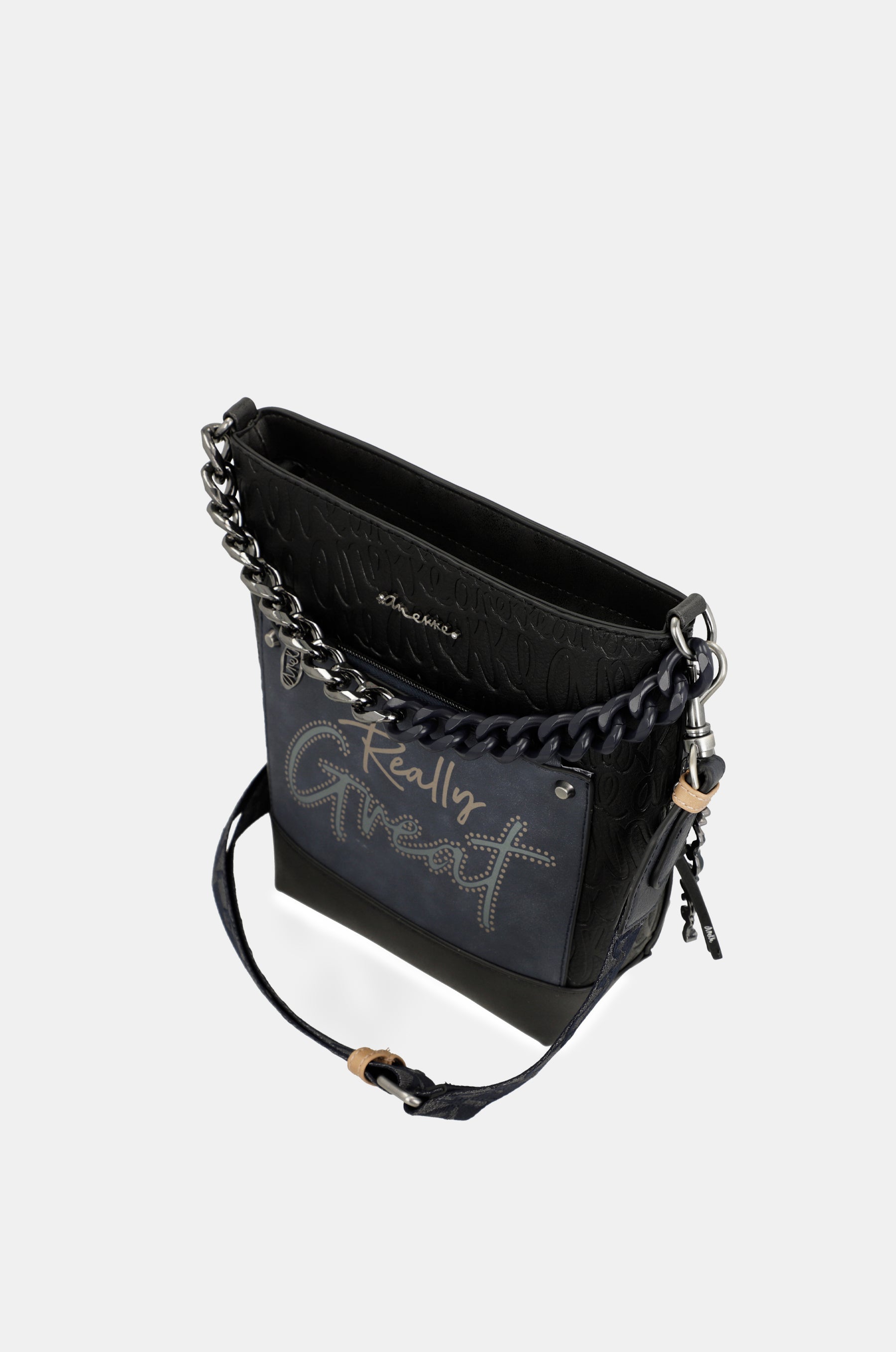 Studio navy blue medium crossbody bag