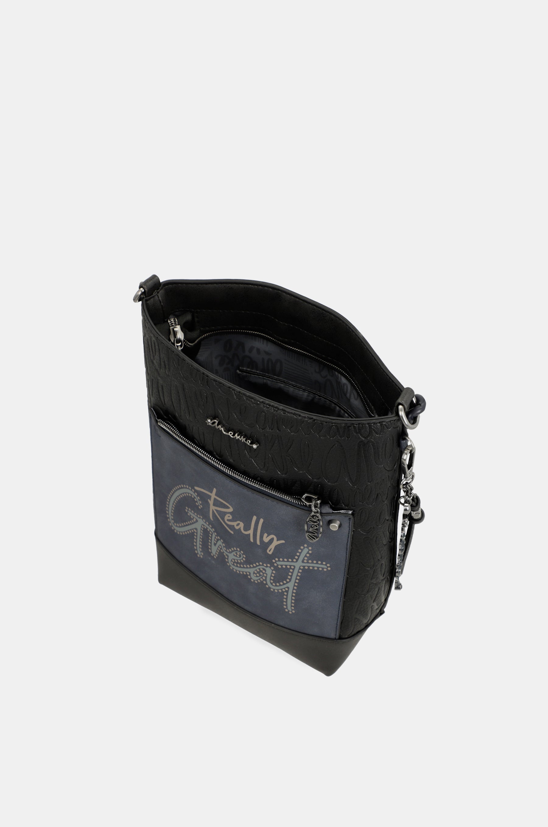 Studio navy blue medium crossbody bag