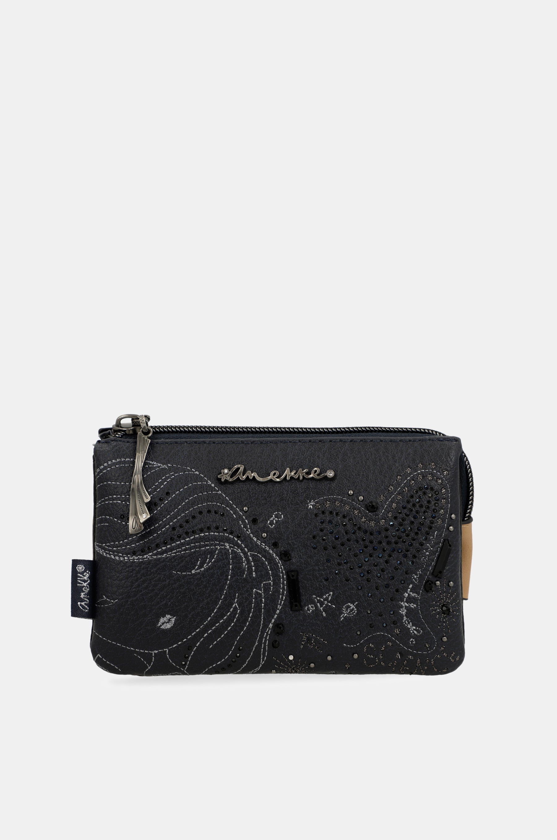 Studio navy blue triple coin purse