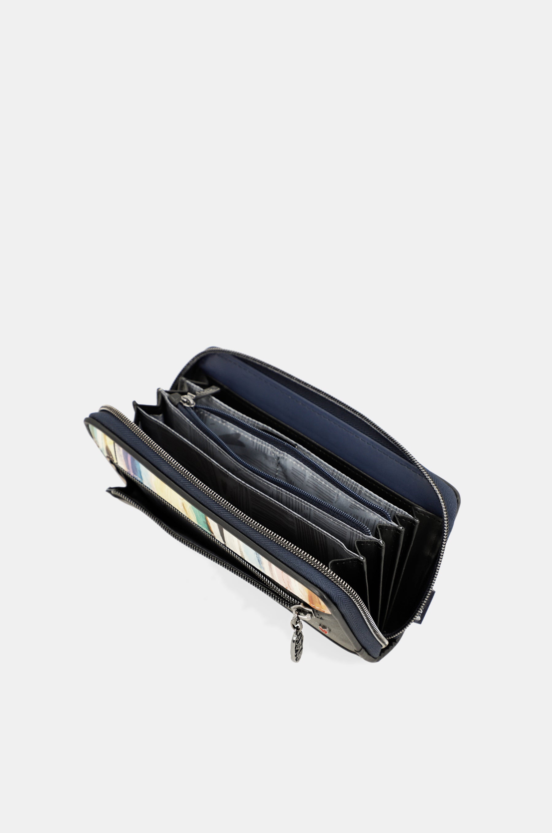 Studio navy blue large RFID wallet
