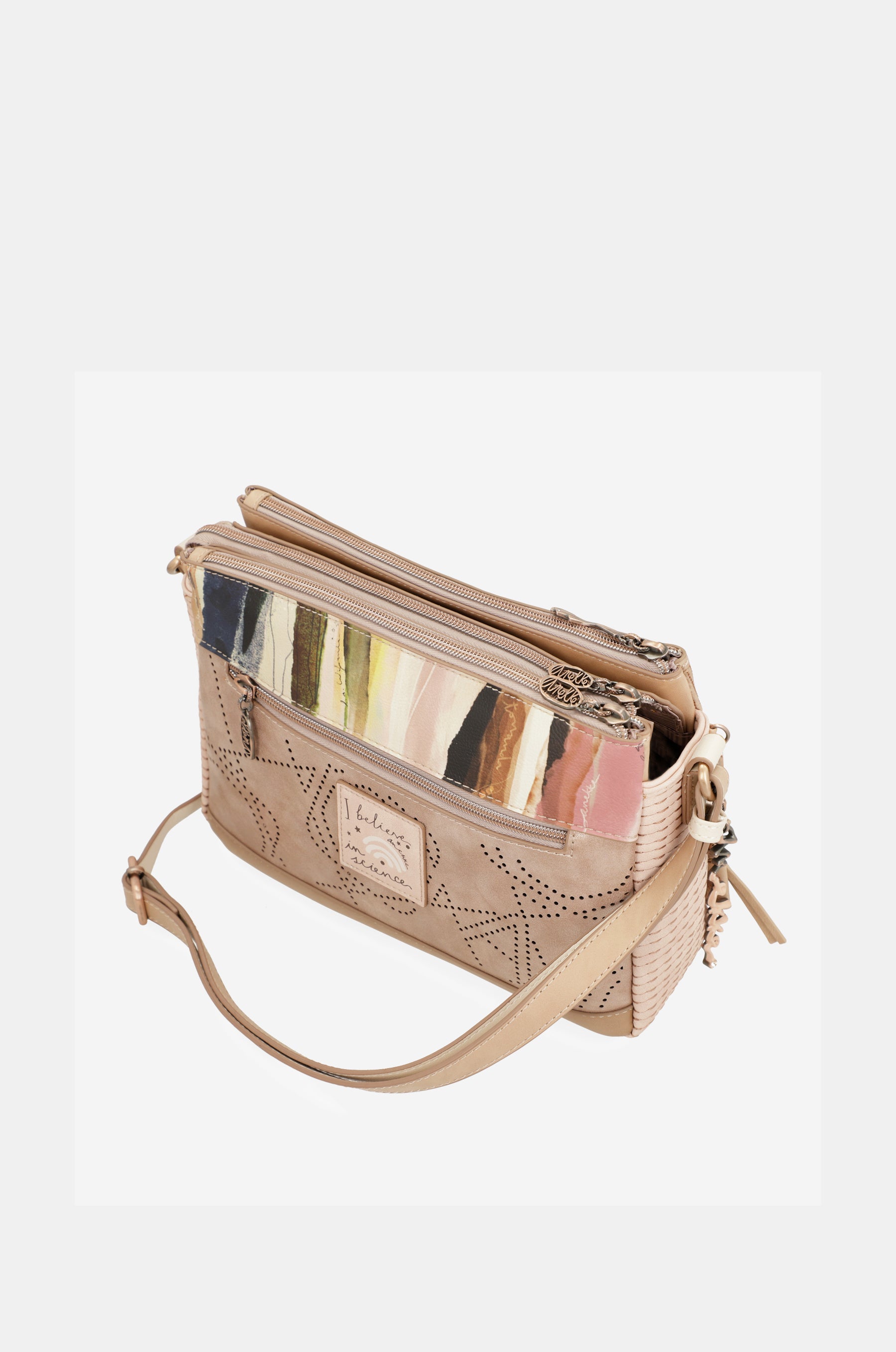 Studio nude 3-compartment crossbody bag