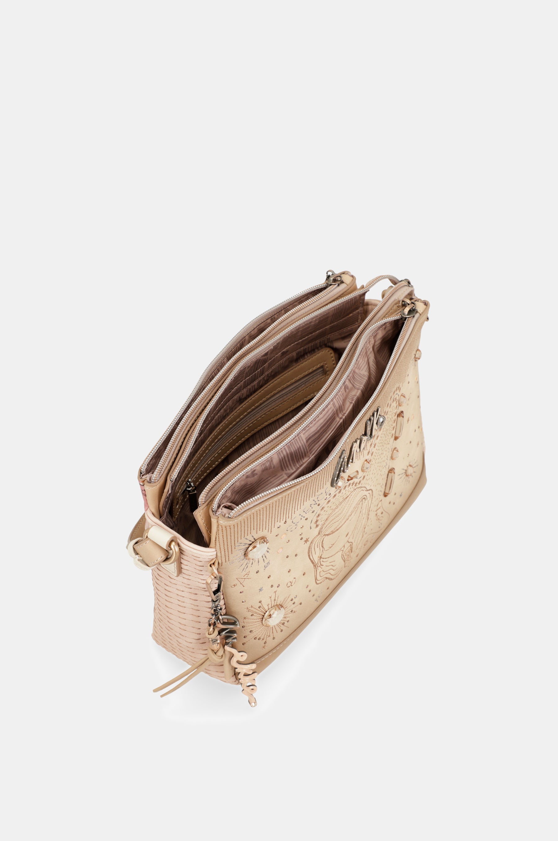 Studio nude 3-compartment crossbody bag
