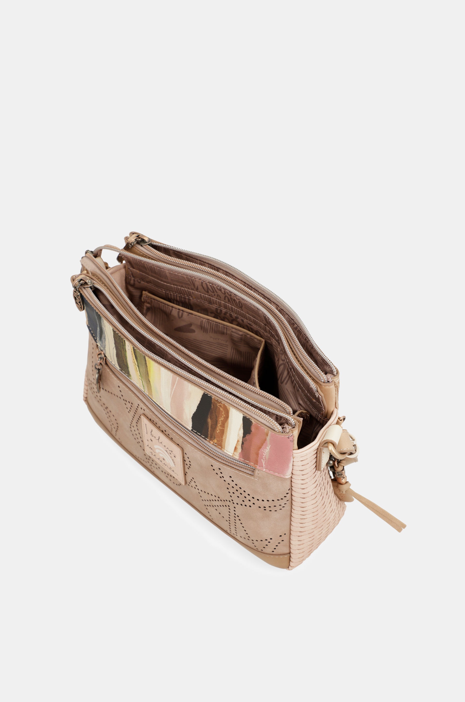 Studio nude 3-compartment crossbody bag