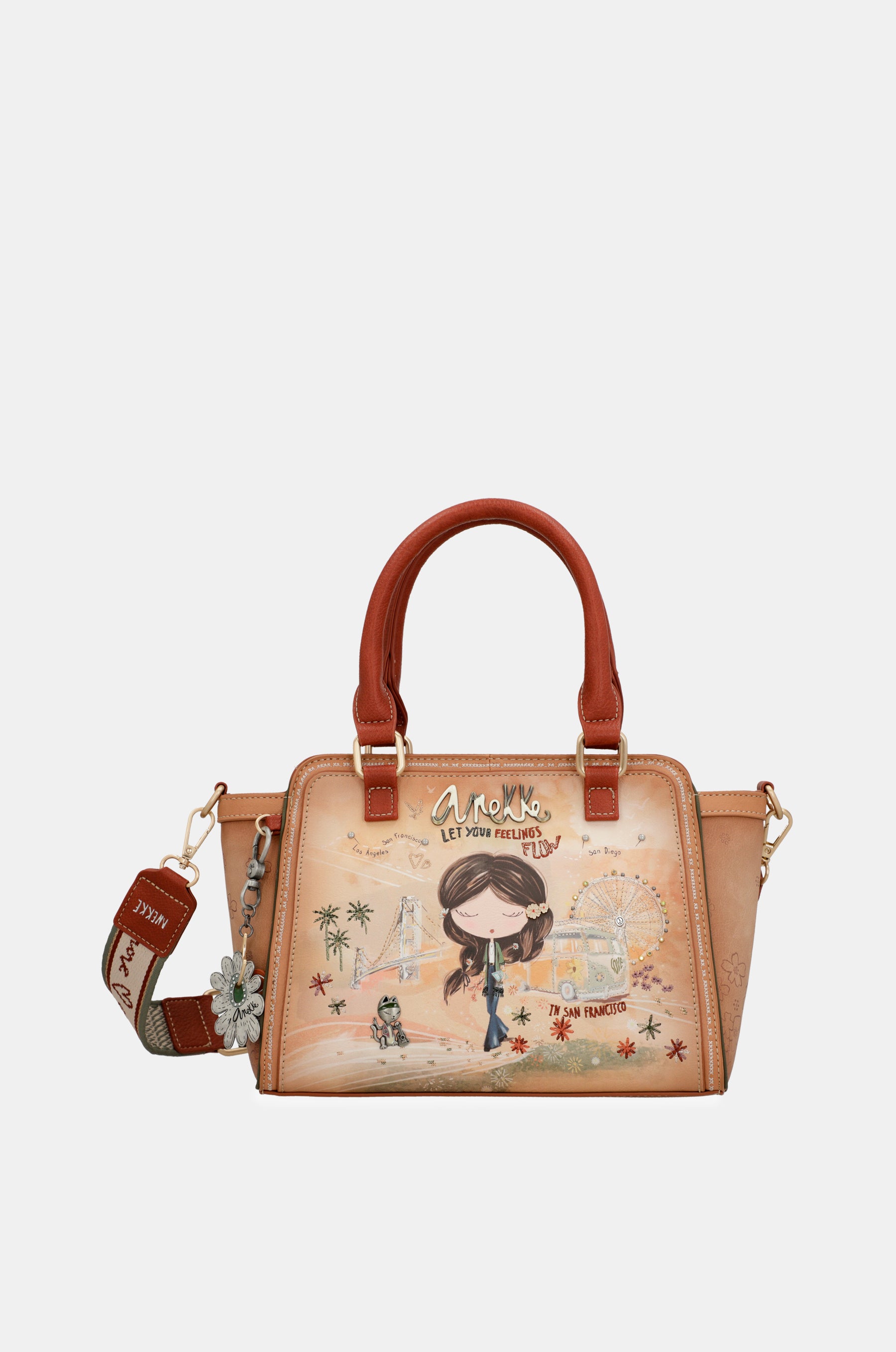 Peace & Love camel bowling bag