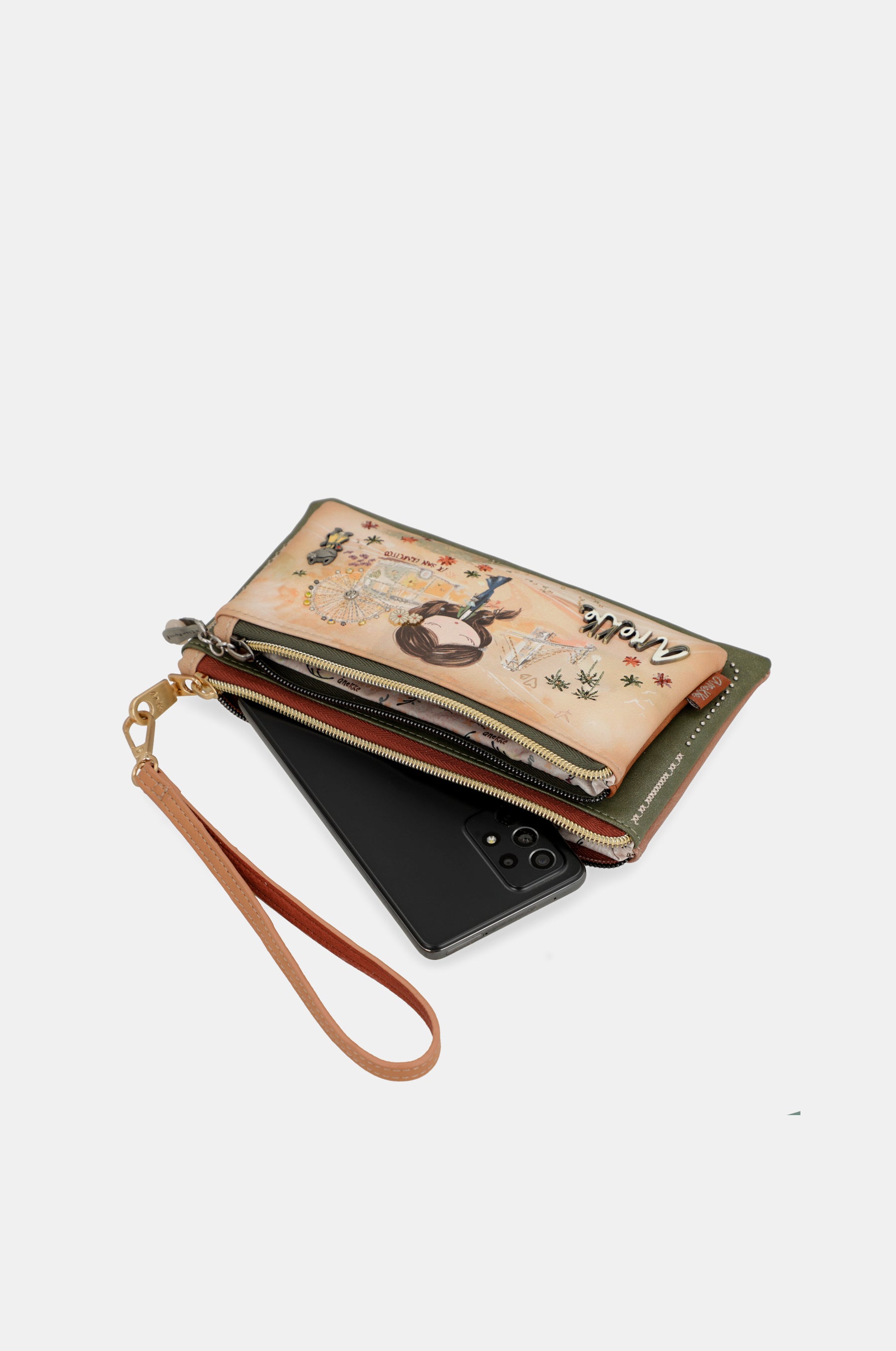 Anekke Peace & Love camel RFID wallet