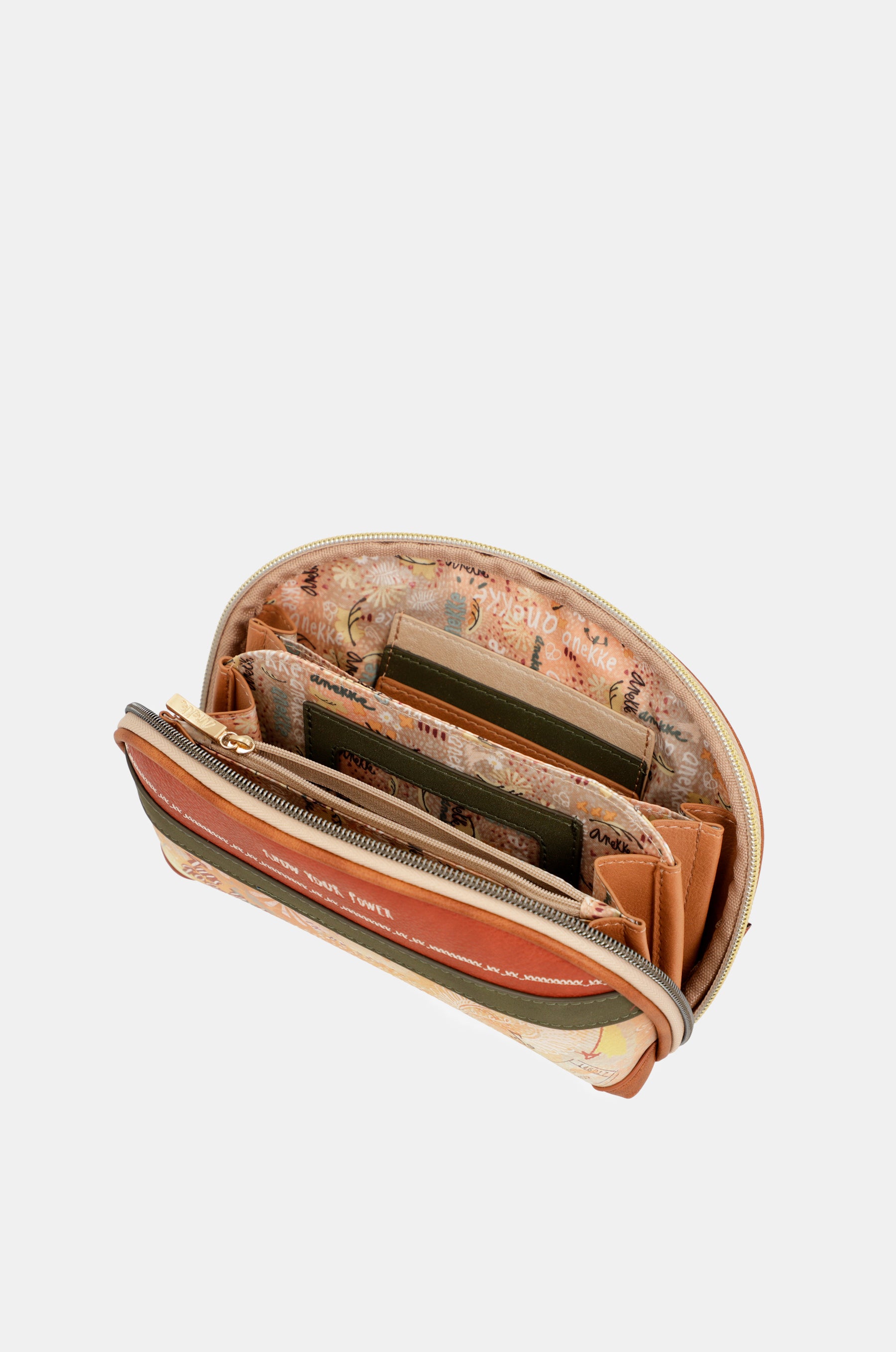 Peace & Love camel RFID holdall bag