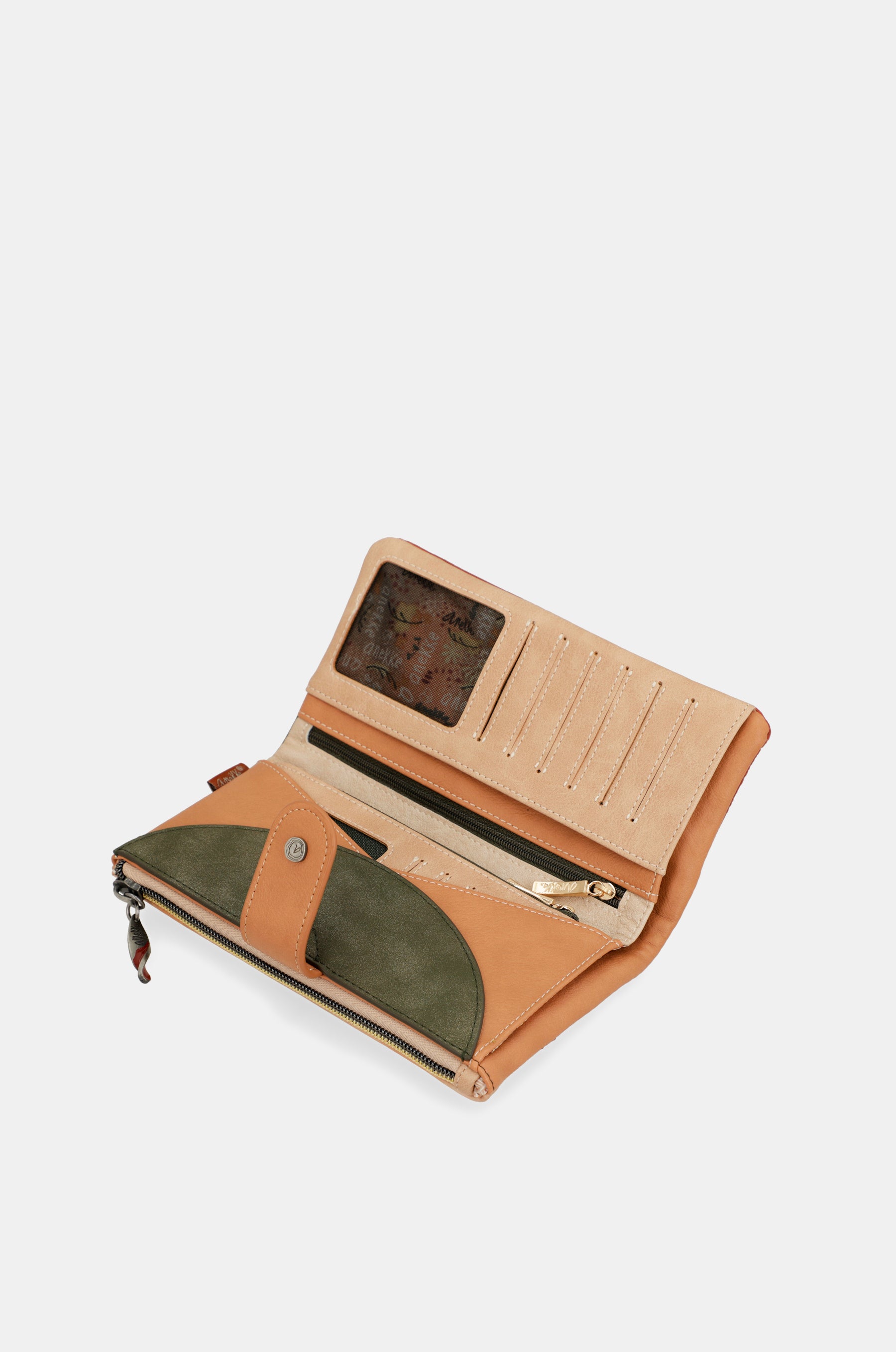 Peace & Love camel large RFID wallet