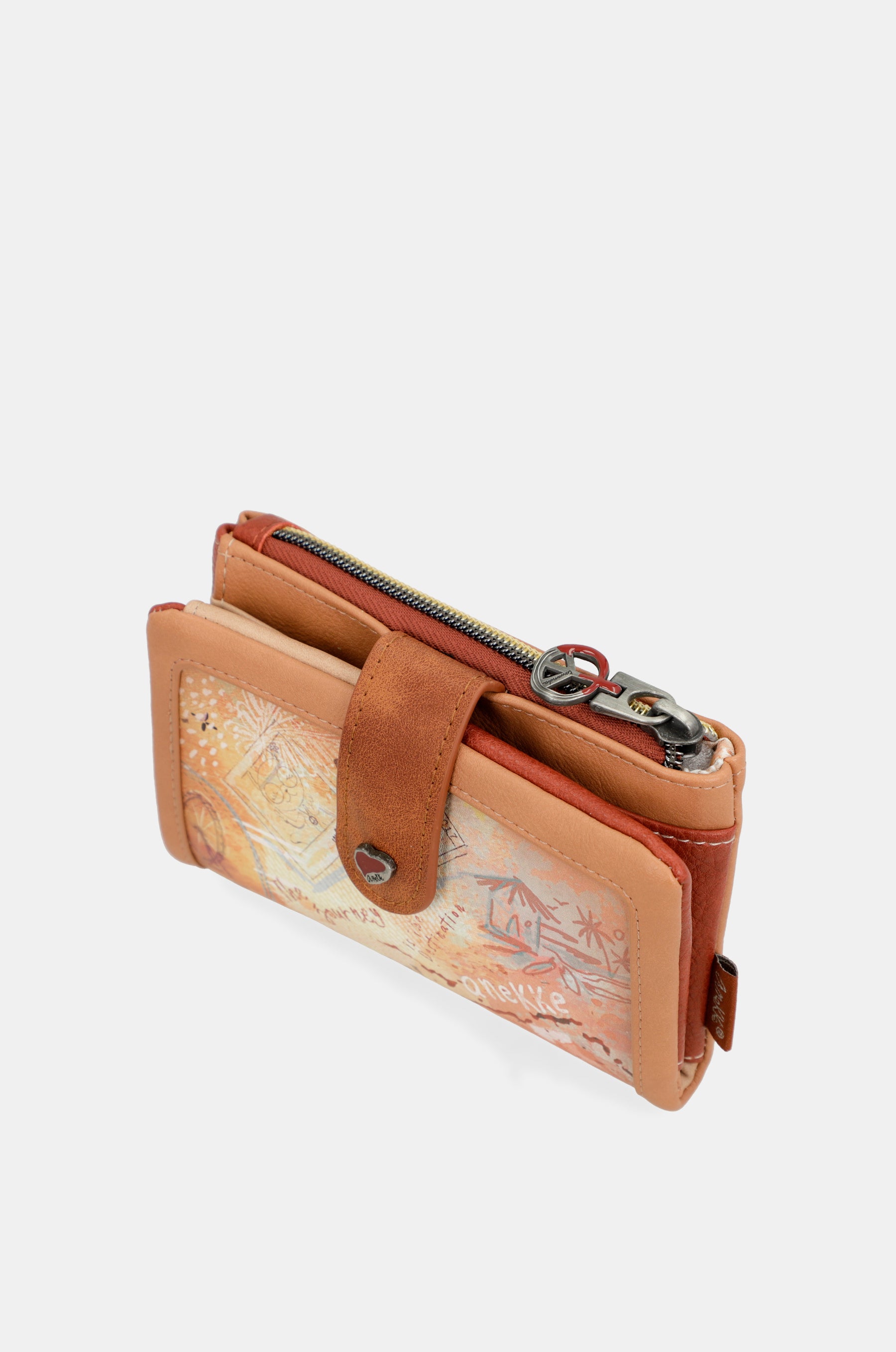 Peace & Love camel small RFID wallet