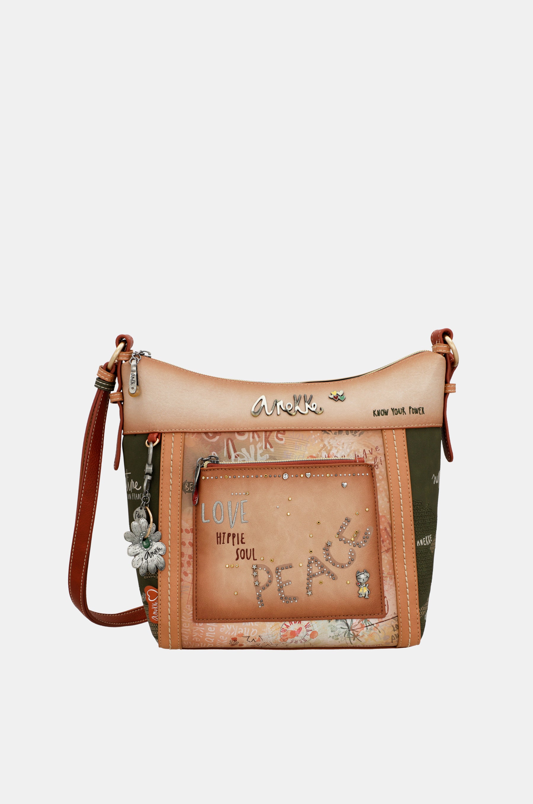Flowers large crossbody bag
