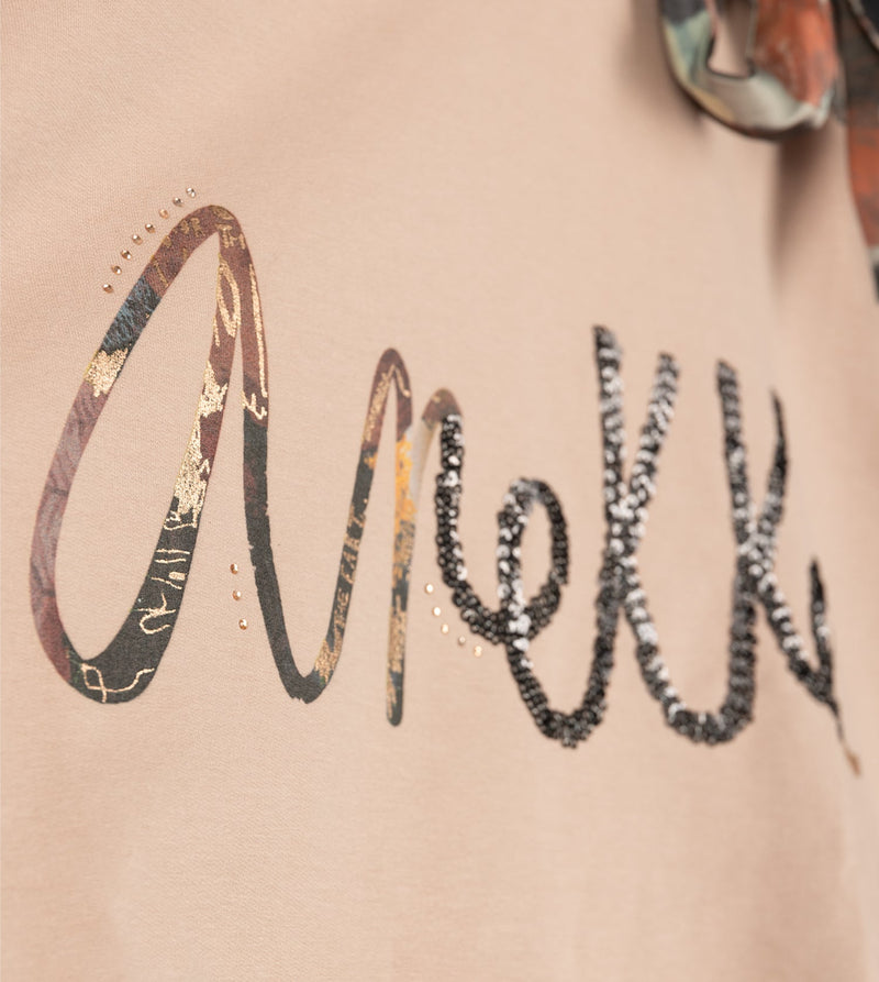 Beige cut-out sweatshirt