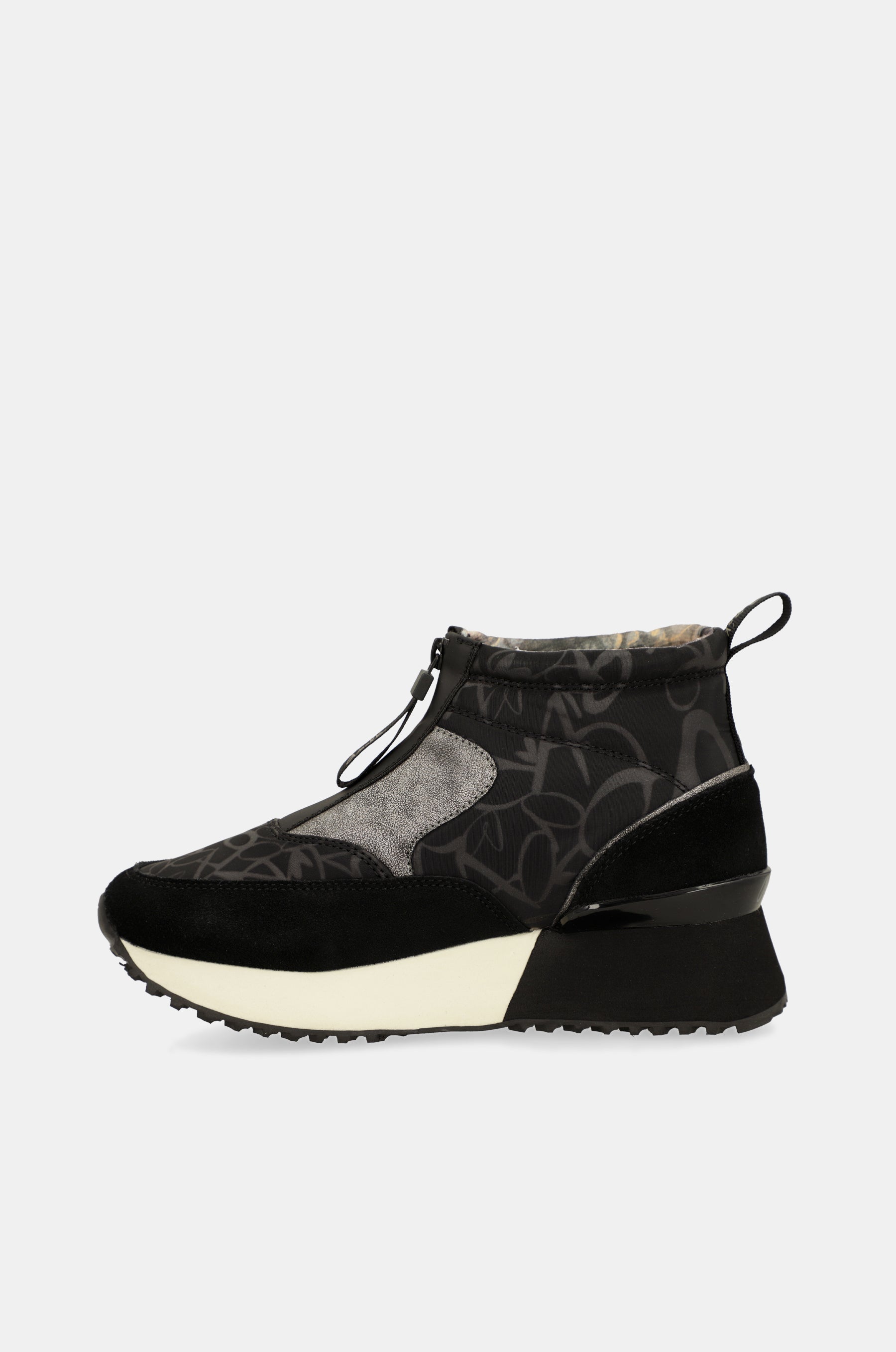 Trendy black sporty ankle boot