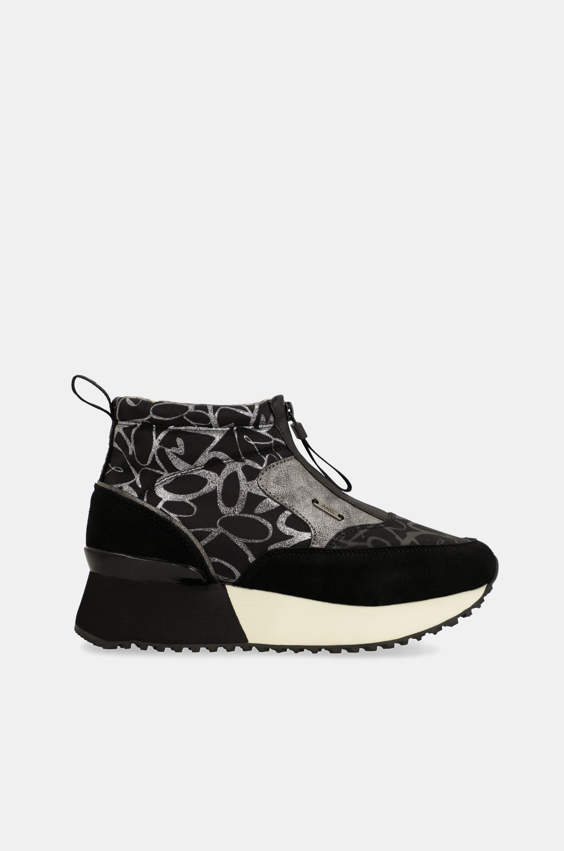Trendy black sporty ankle boot