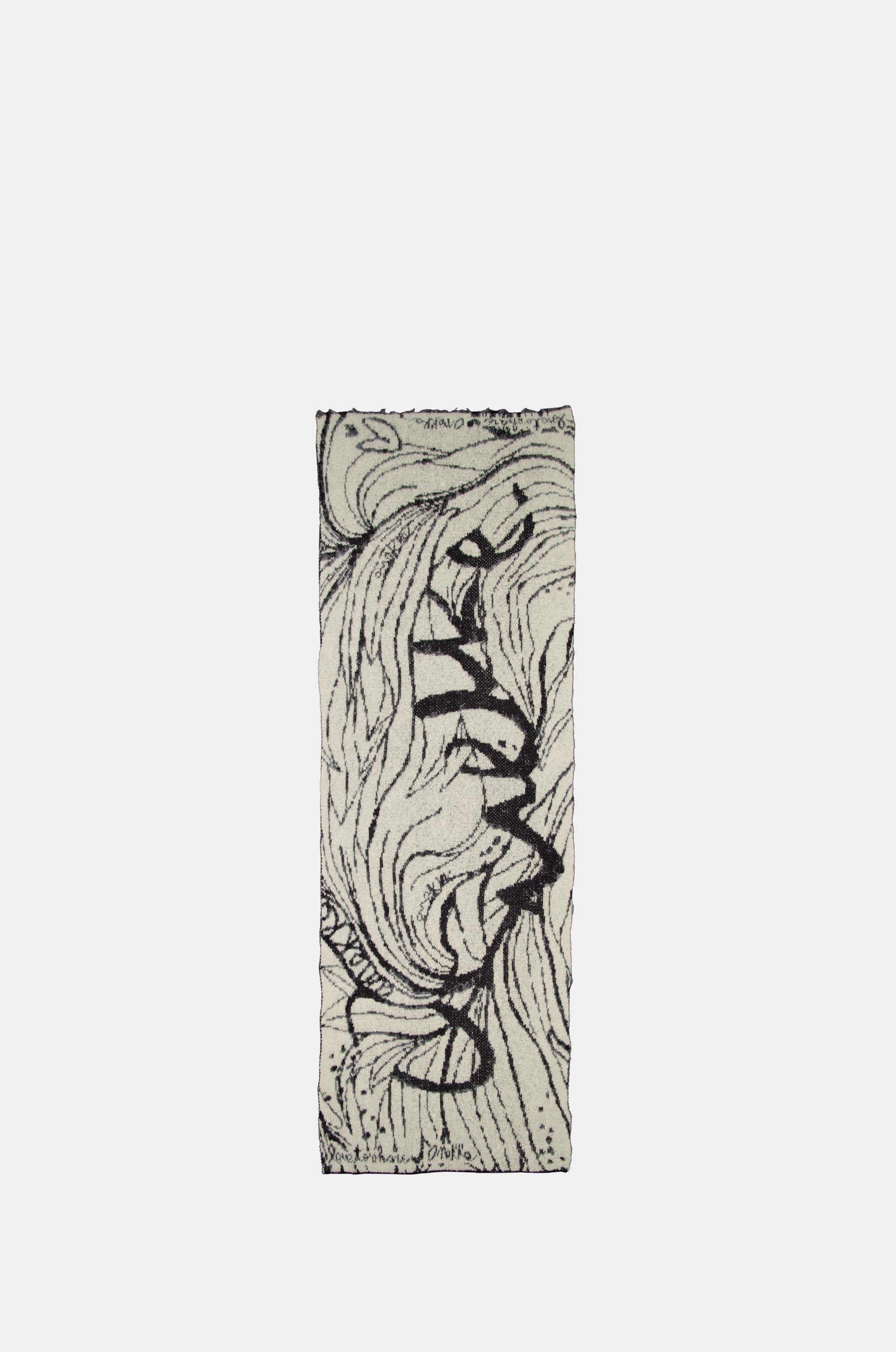 Black combined knitted scarf