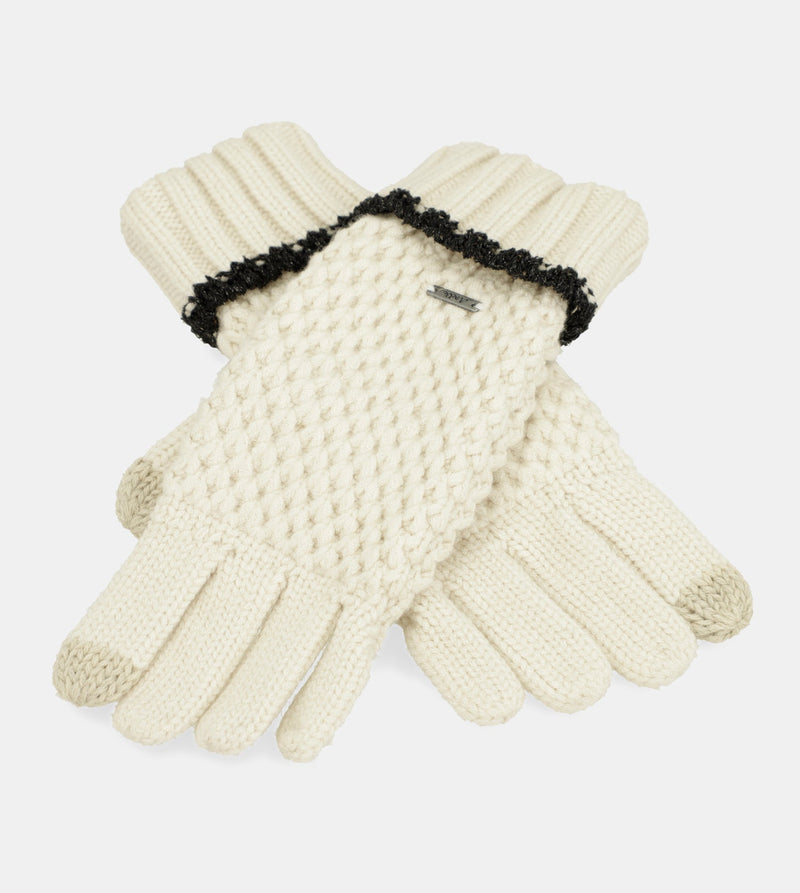 Beige knitted gloves