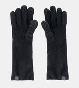 Black knitted gloves