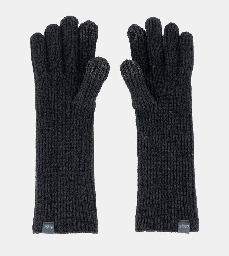 Black knitted gloves