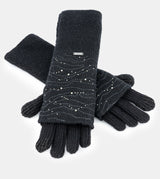 Black knitted gloves