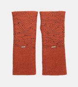 Red knitted gloves