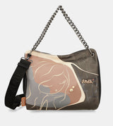 Heartbeat crossbody bag with metal handle