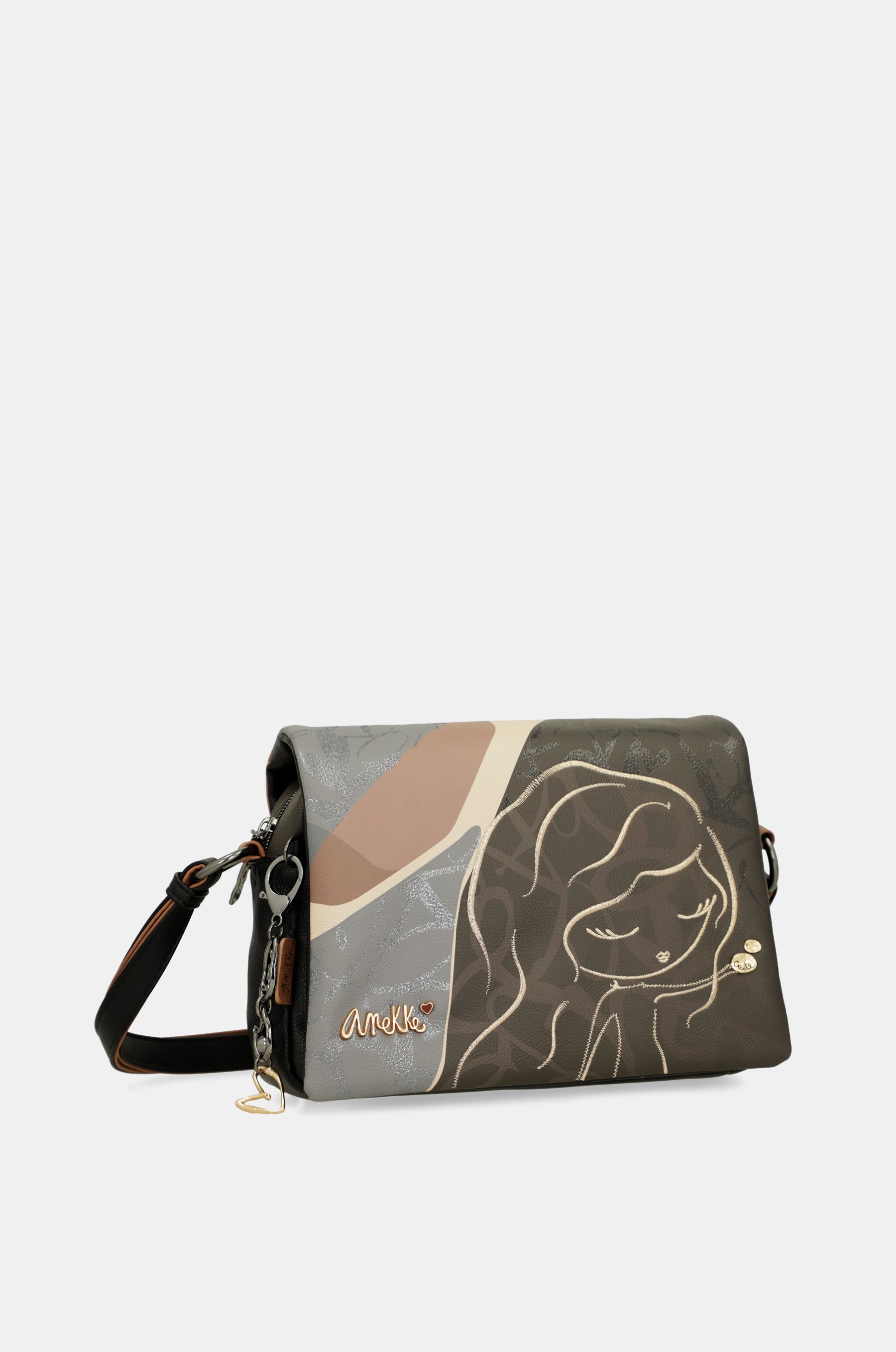 Heartbeat crossbody bag with flap