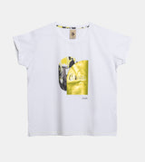 White and gold short-sleeve T-shirt Anekke