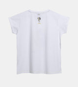 White and gold short-sleeve T-shirt Anekke