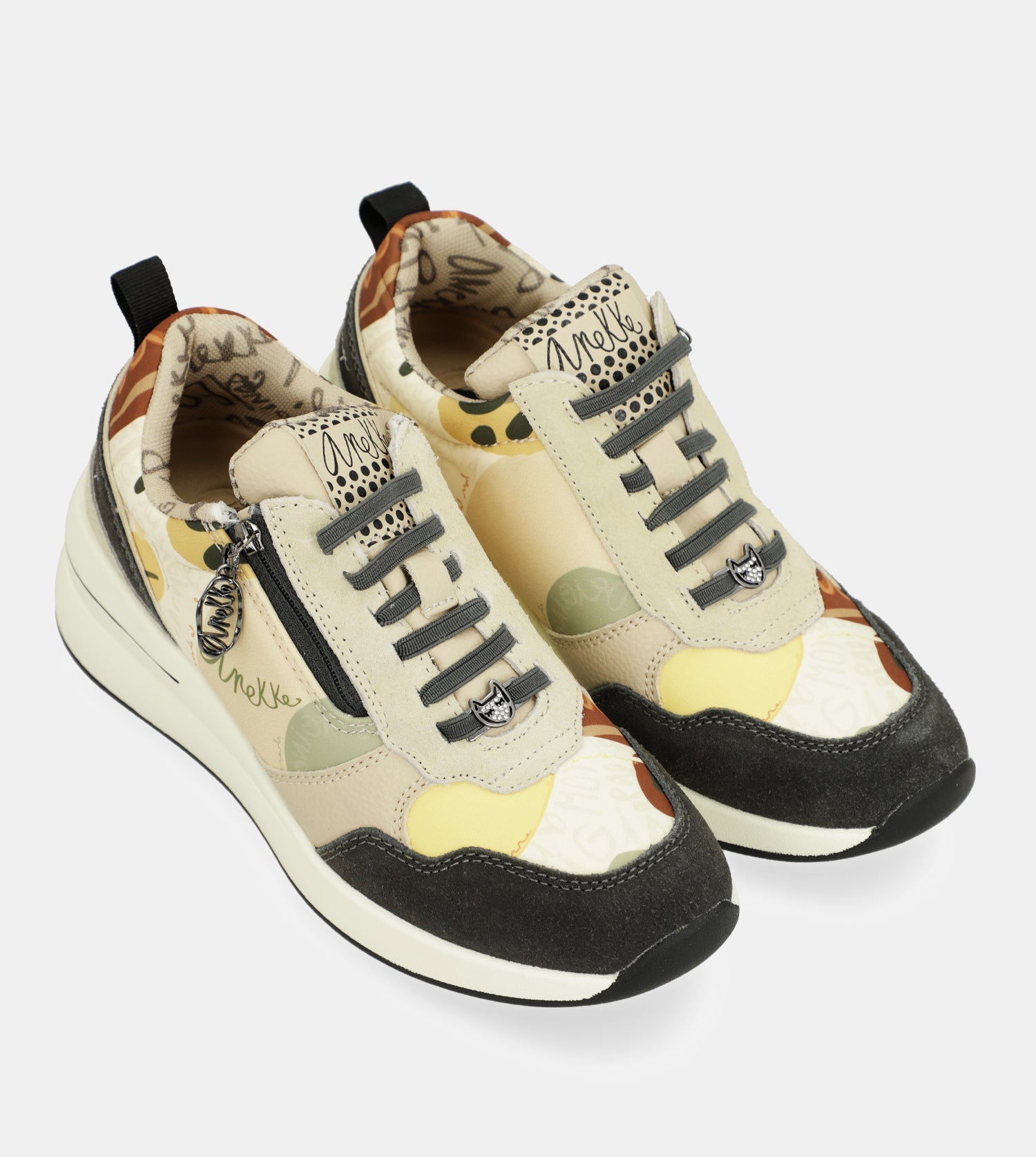 Multicolored wedge sneakers
