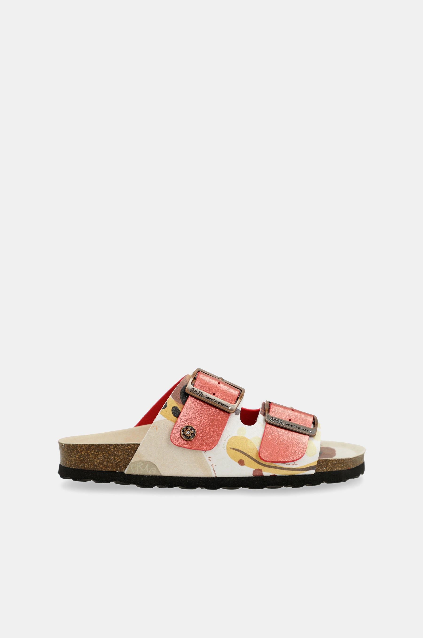 Red multicolor bio sandals