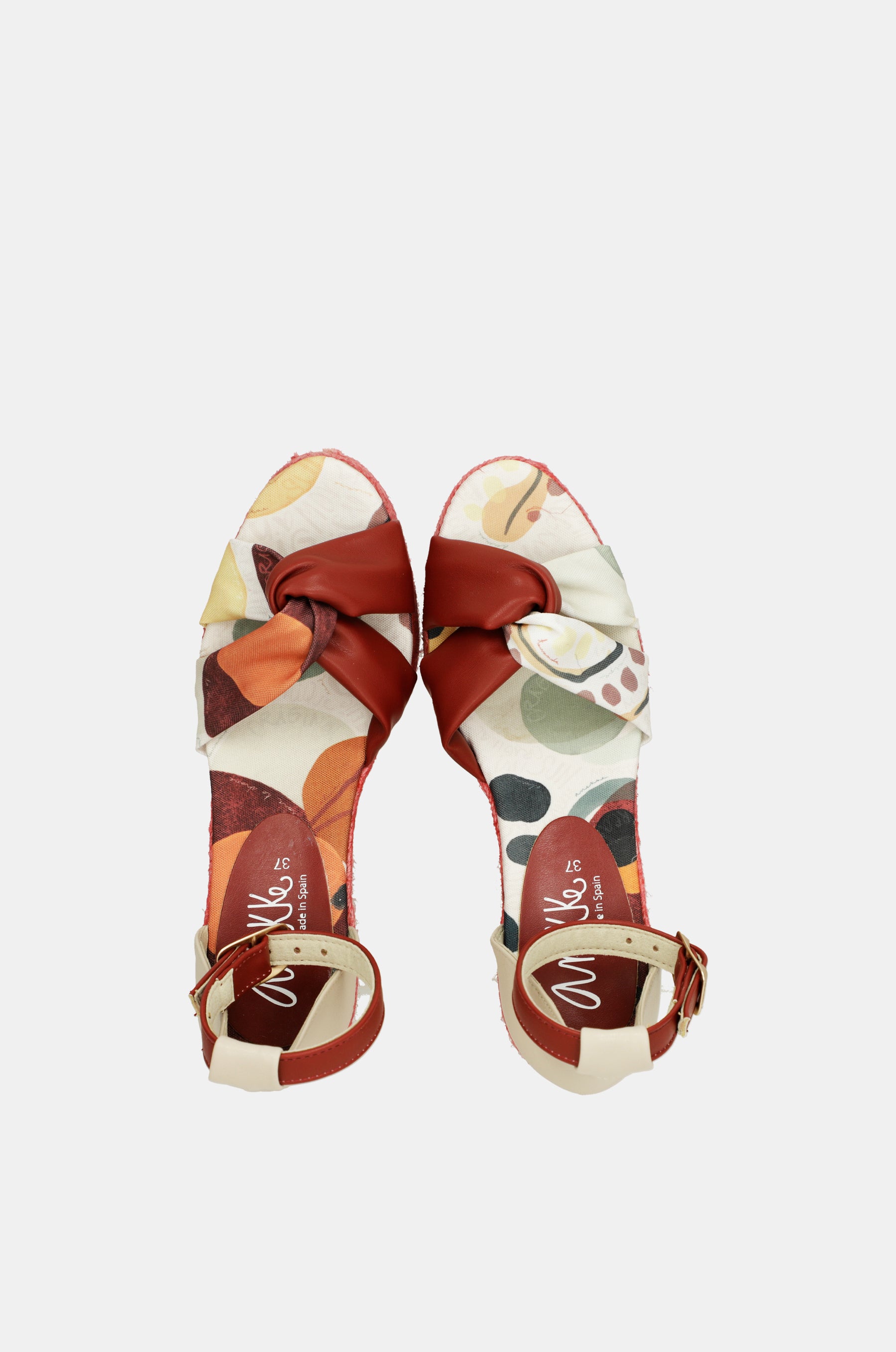Red jute wedge sandals Alma