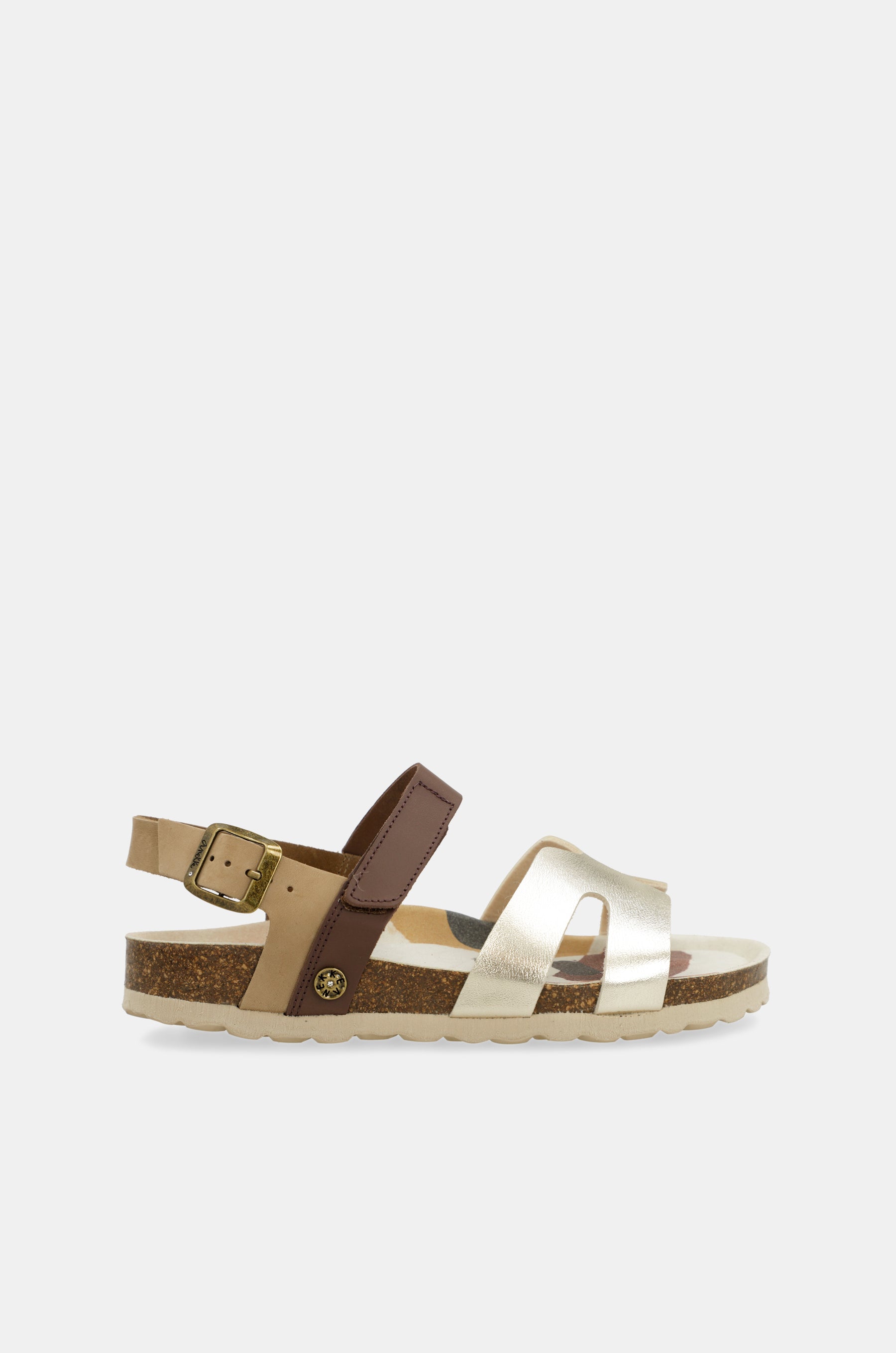 Gold and brown sandals