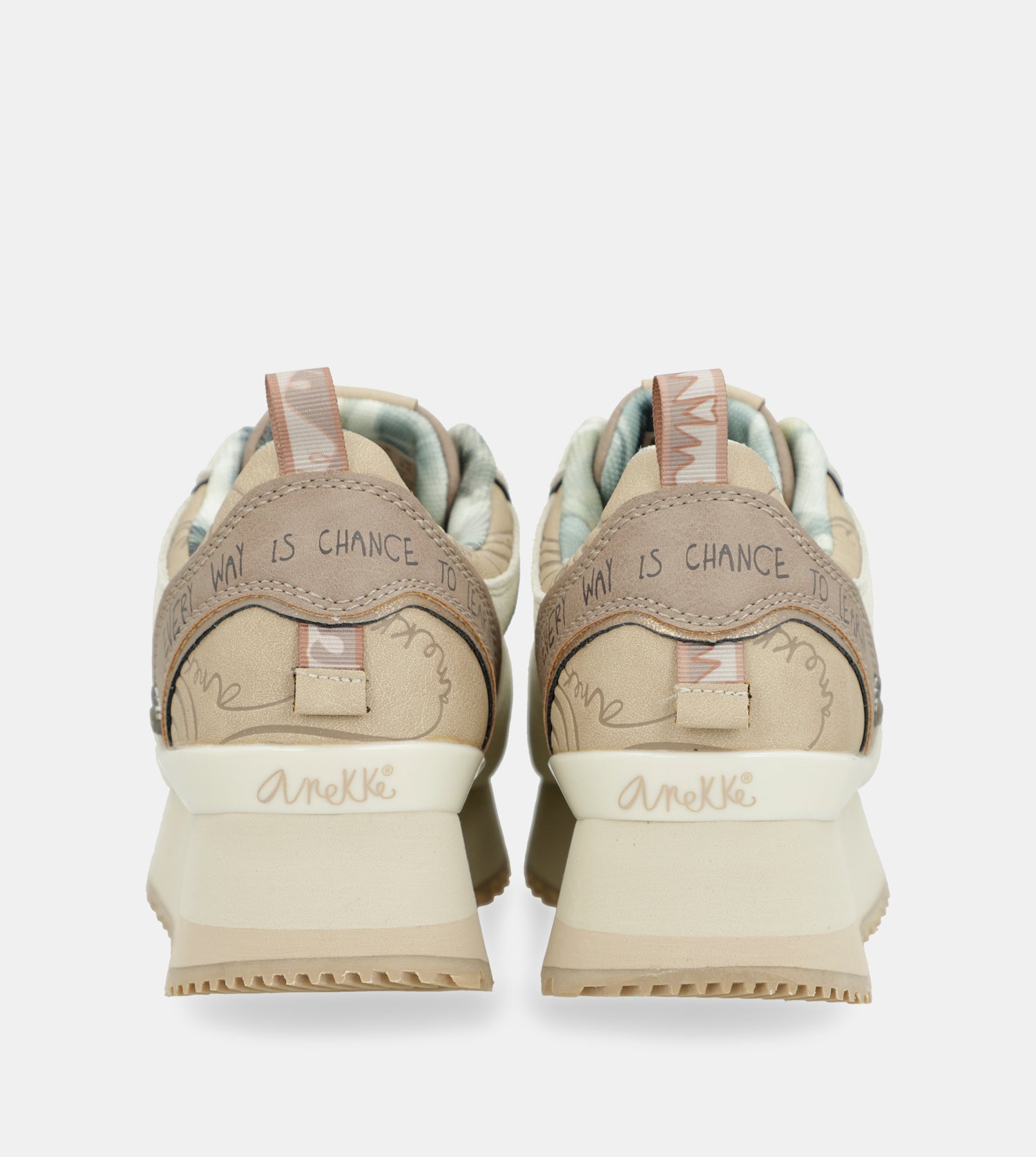 Beige platform sneakers
