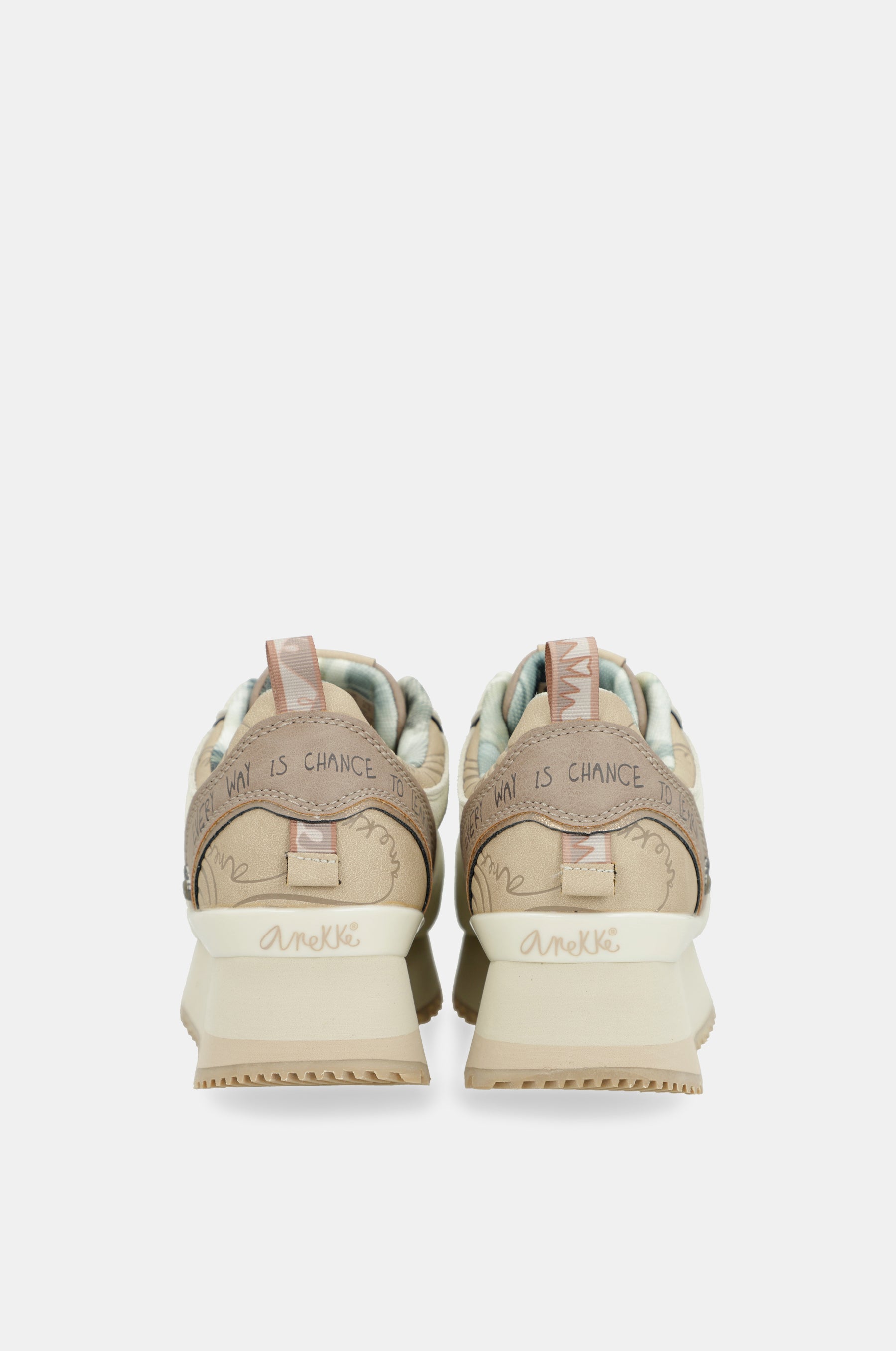 Beige platform sneakers