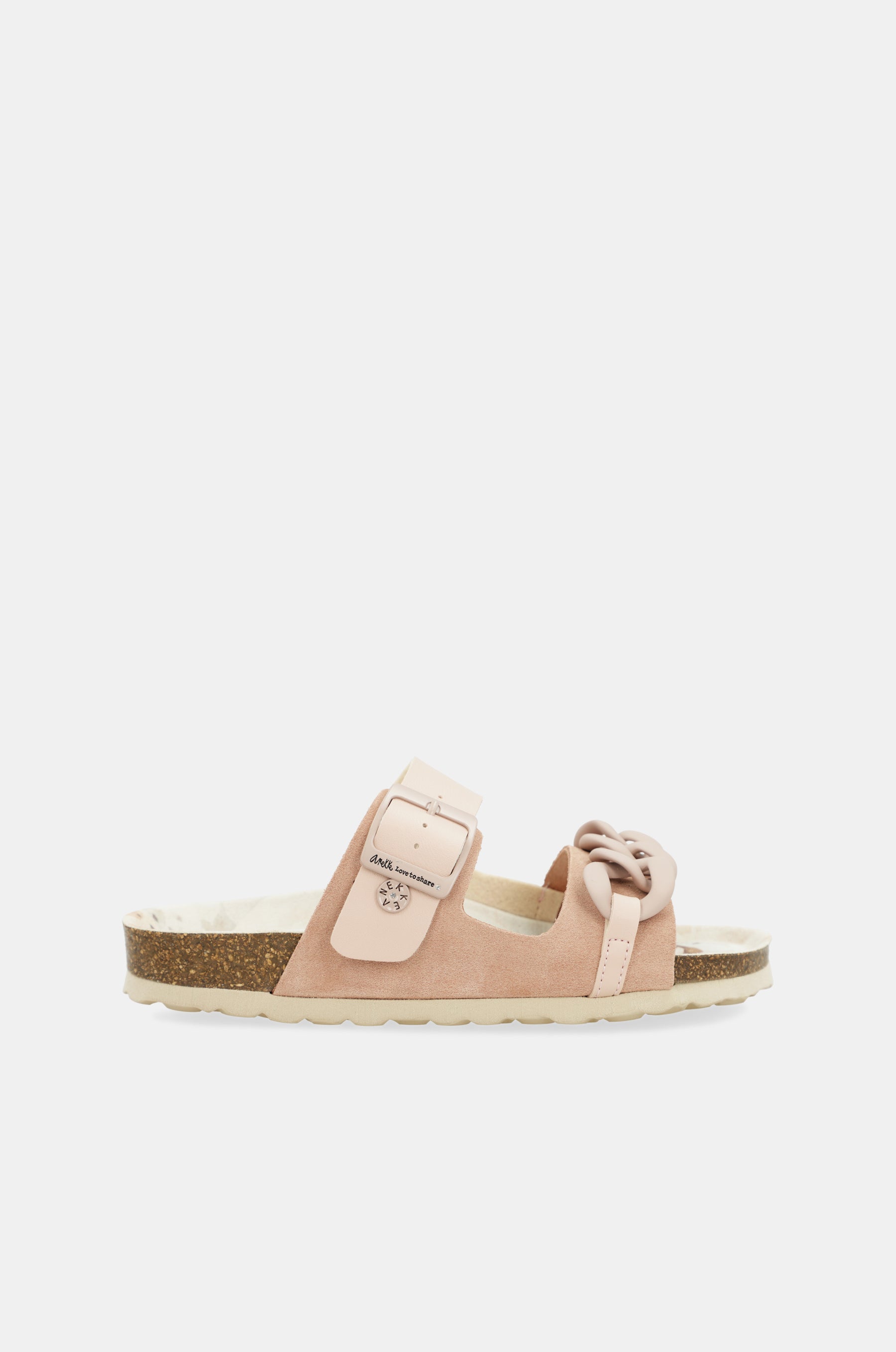 Pink chain-link bio sandals