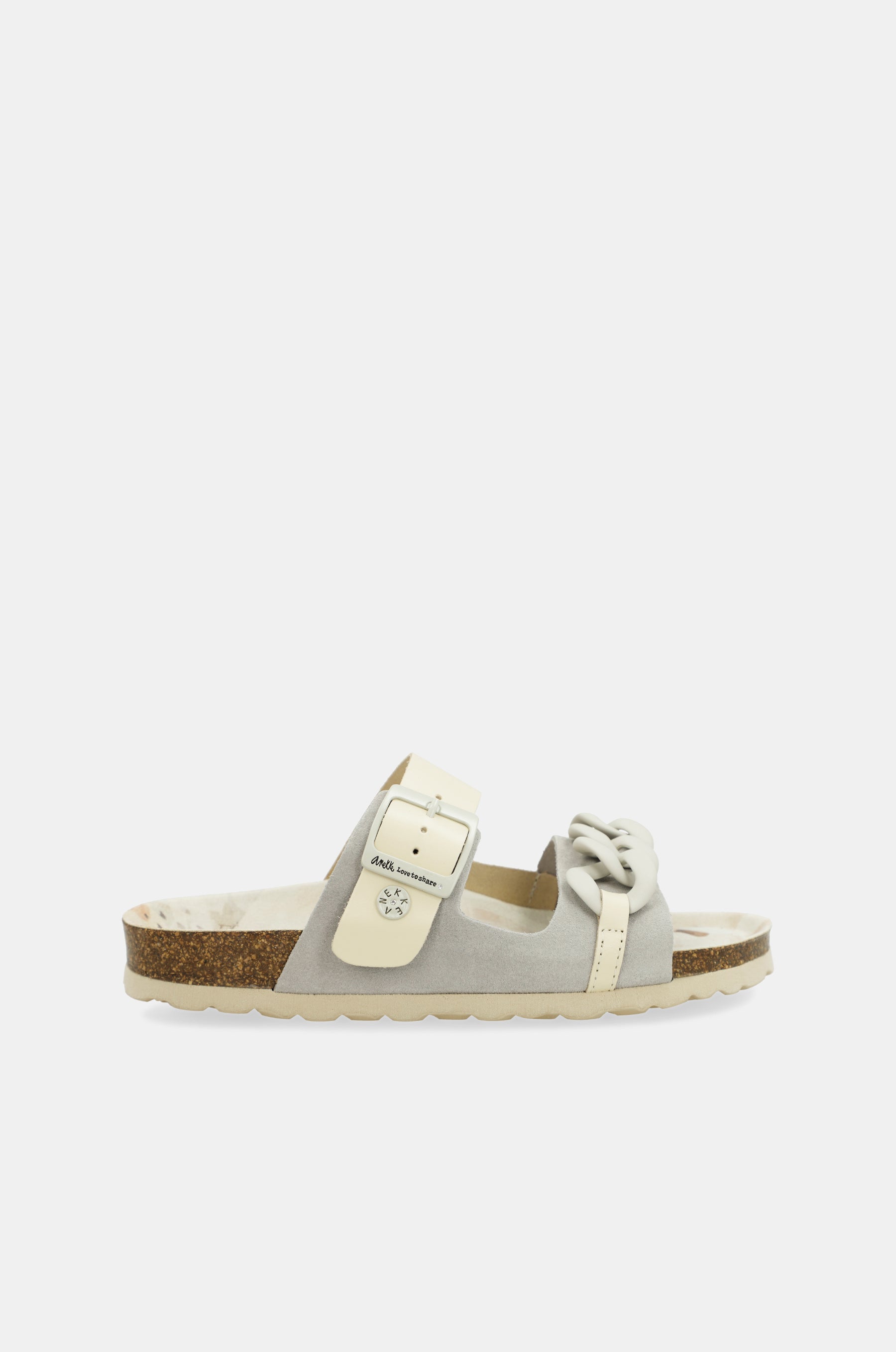 Grey chain-link bio sandals