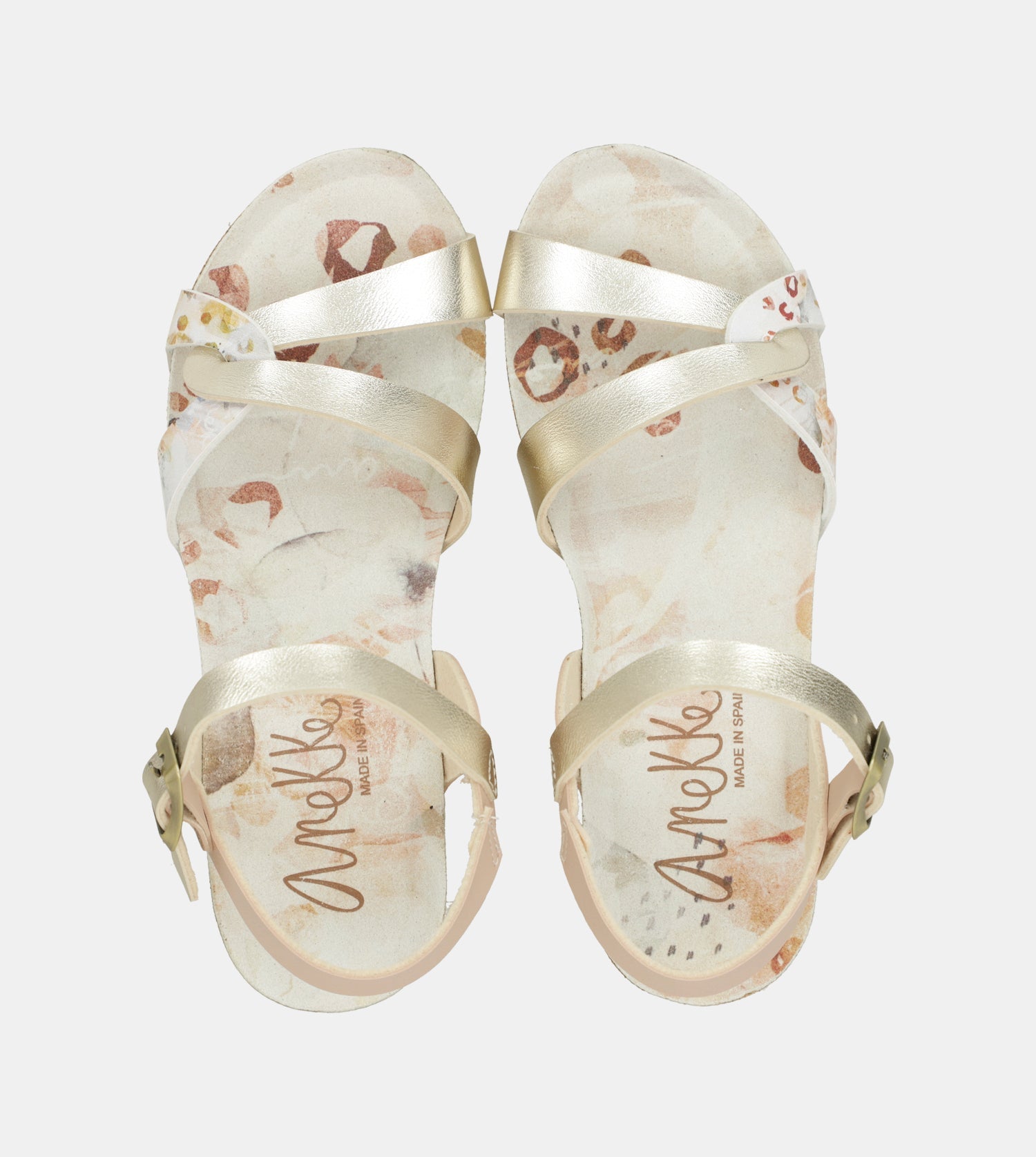 Wedge sandals bio white straps