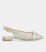 Gold and silver slingback ballet flats