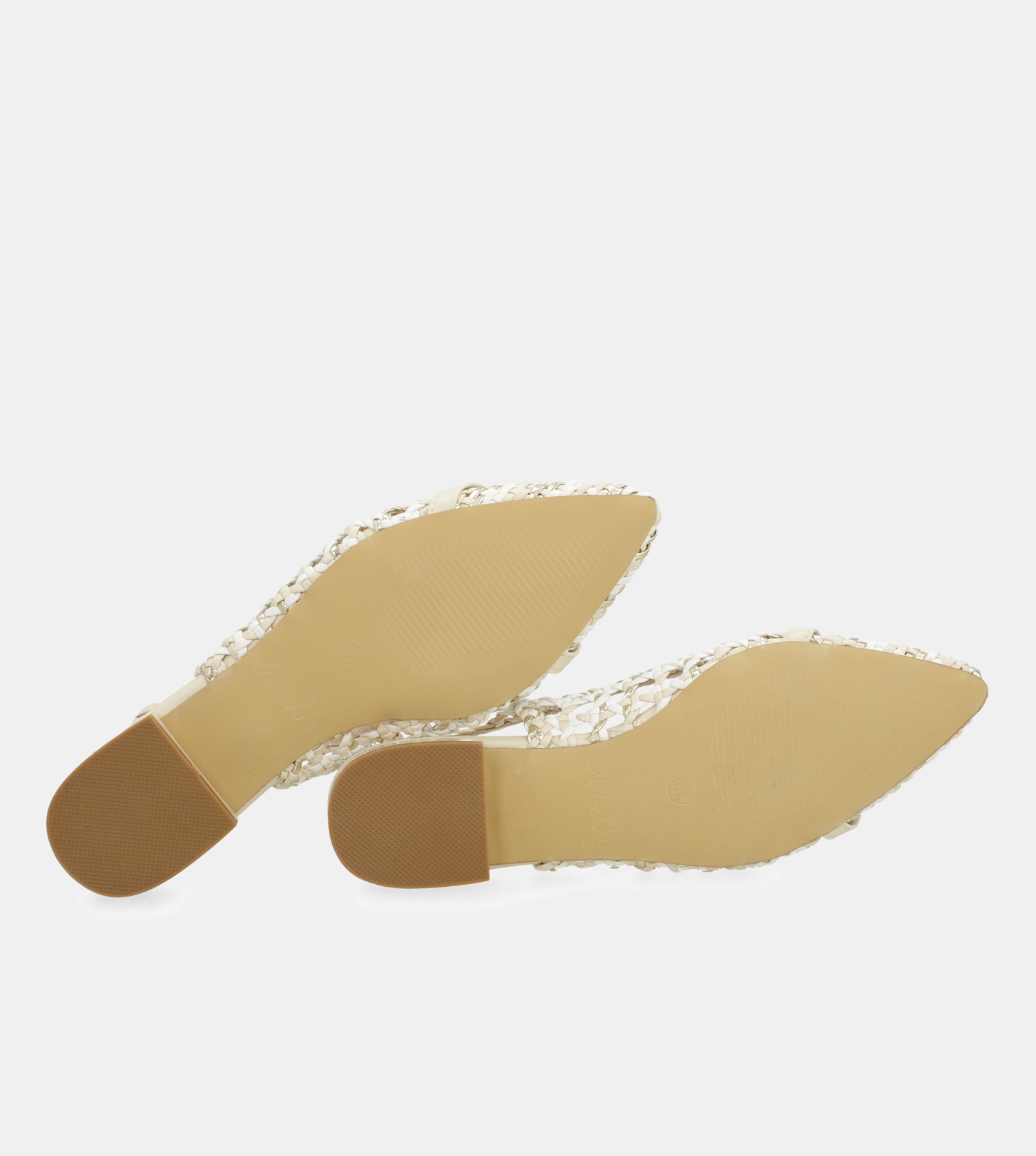 White and pink slingback ballet flats