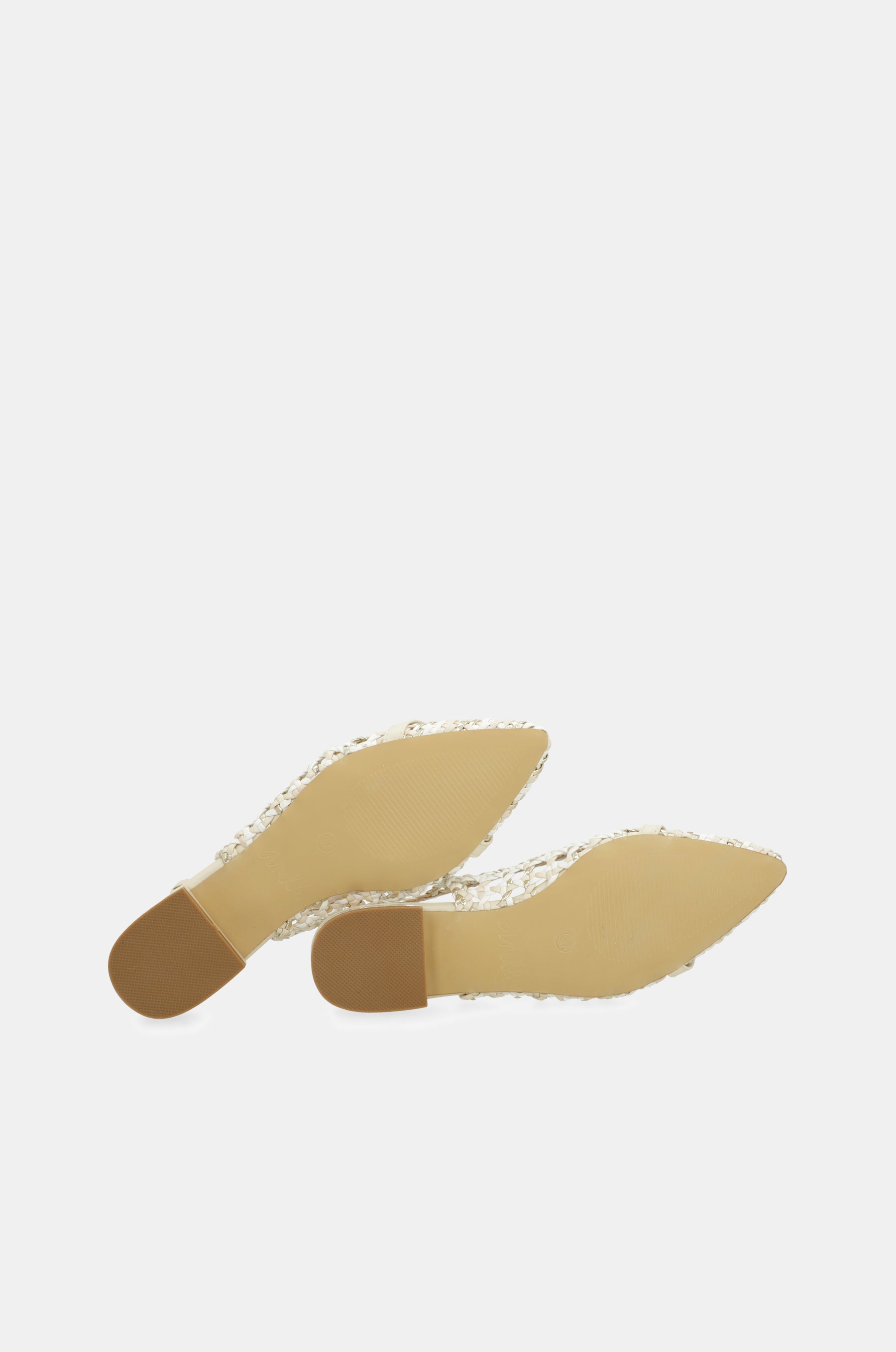 White and pink slingback ballet flats