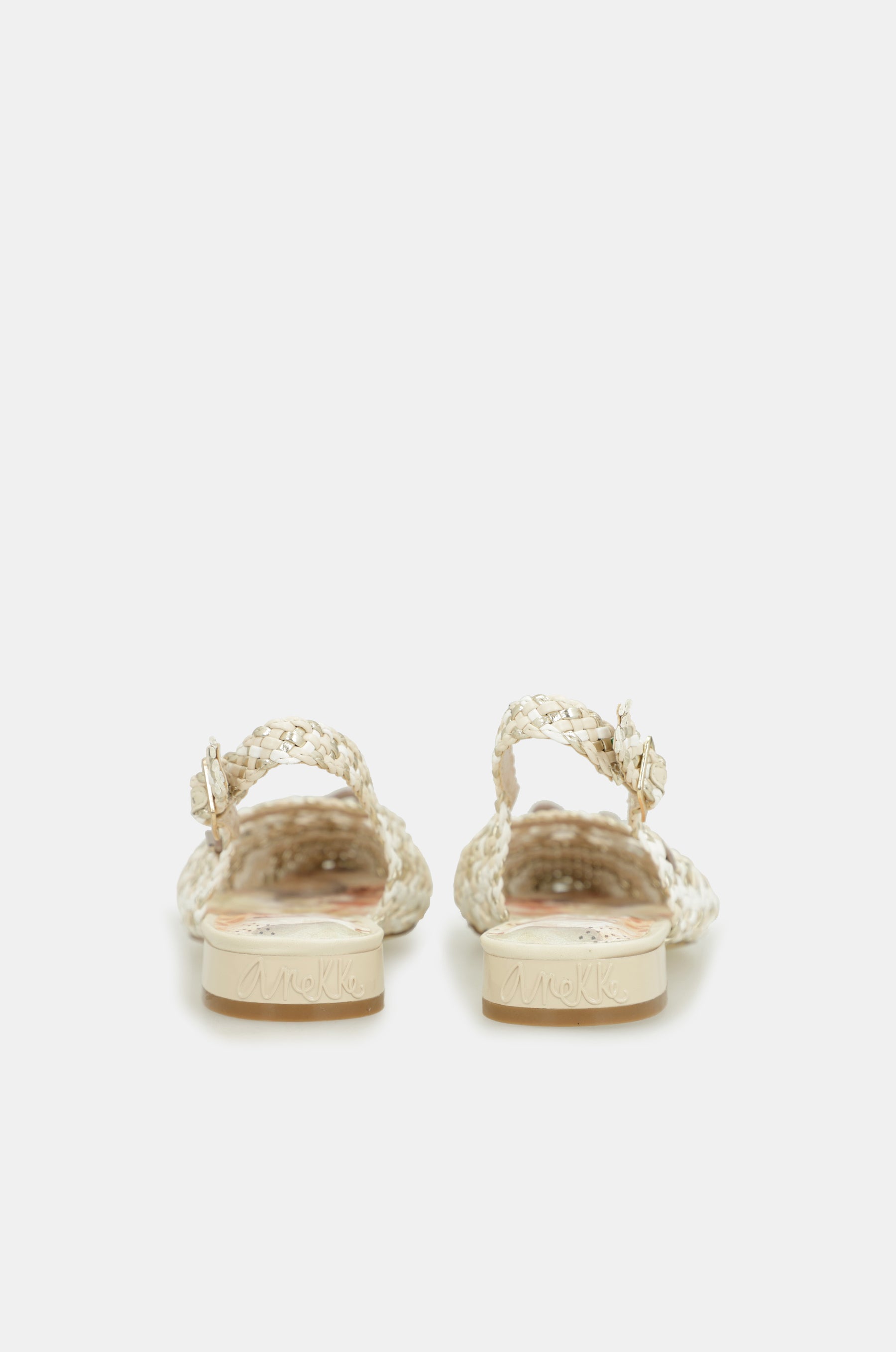White and pink slingback ballet flats