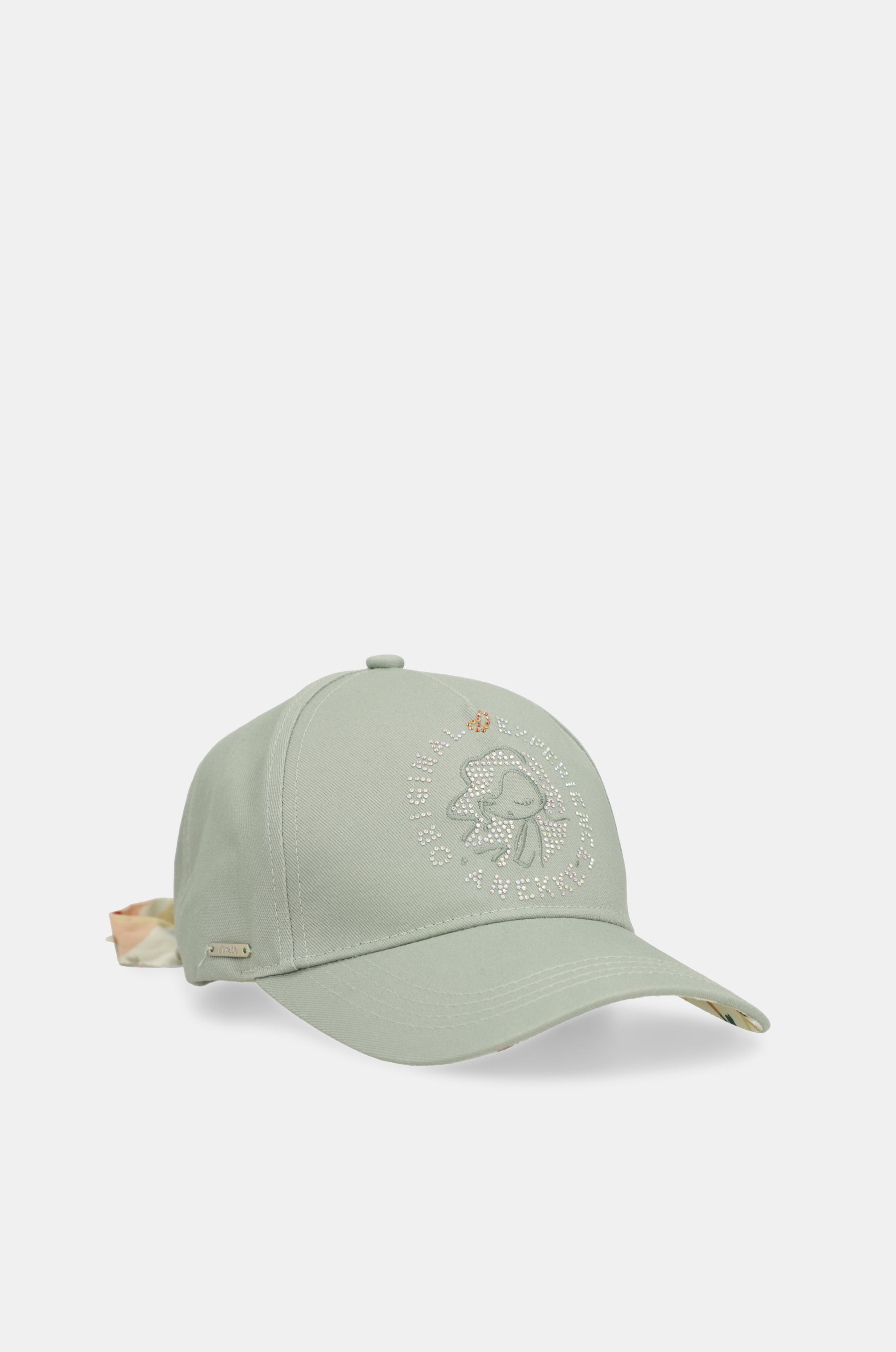 Green cap with printed bow