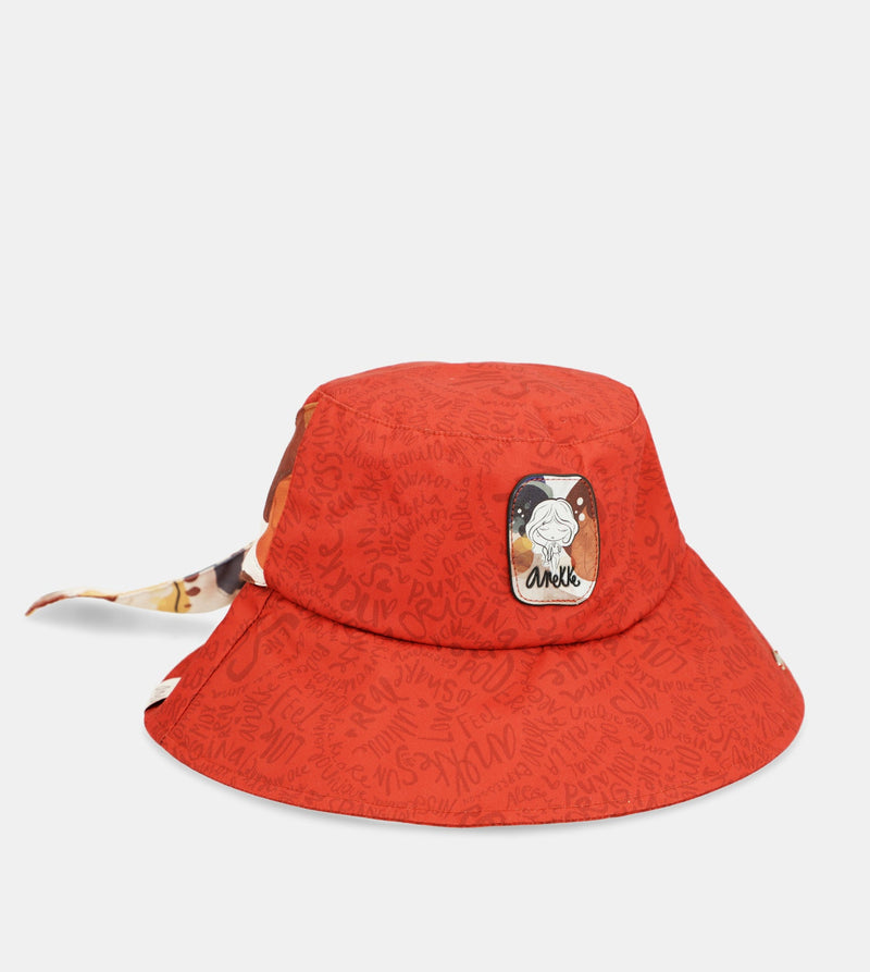 Red bucket hat