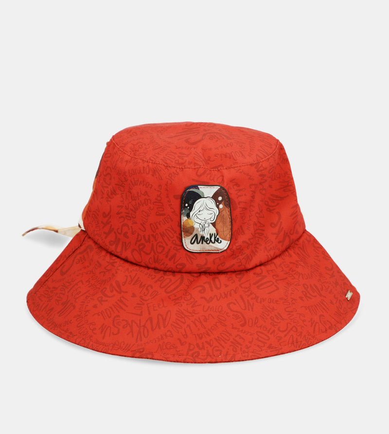 Red bucket hat