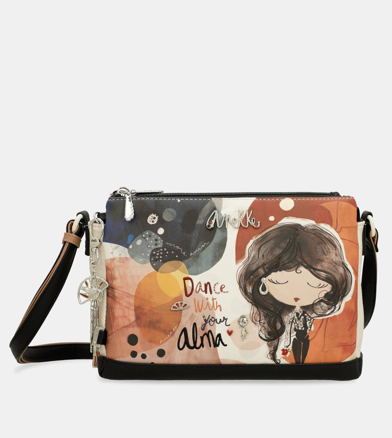 Printed crossbody bag with 3 compartments Alma