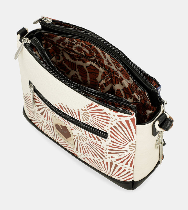 Printed crossbody bag with 3 compartments Alma