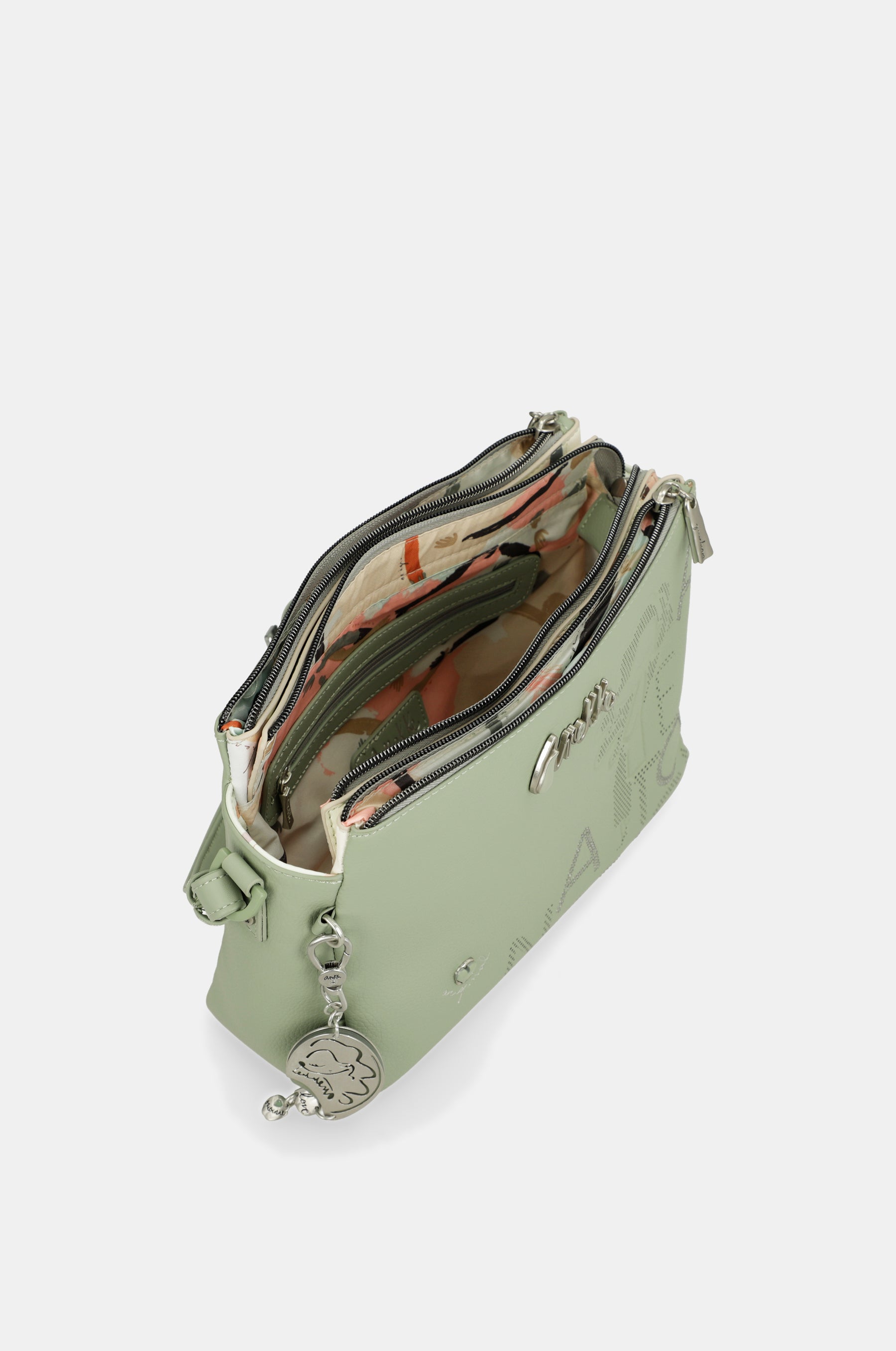 Printed crossbody bag with 3 compartments Alma