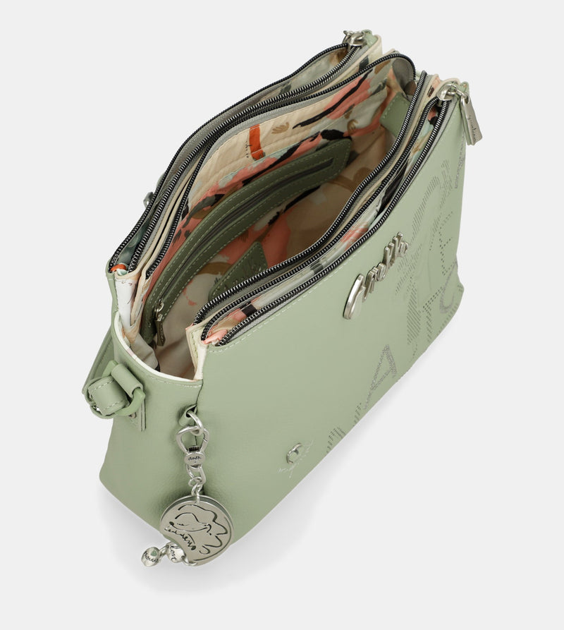 Printed crossbody bag with 3 compartments Alma