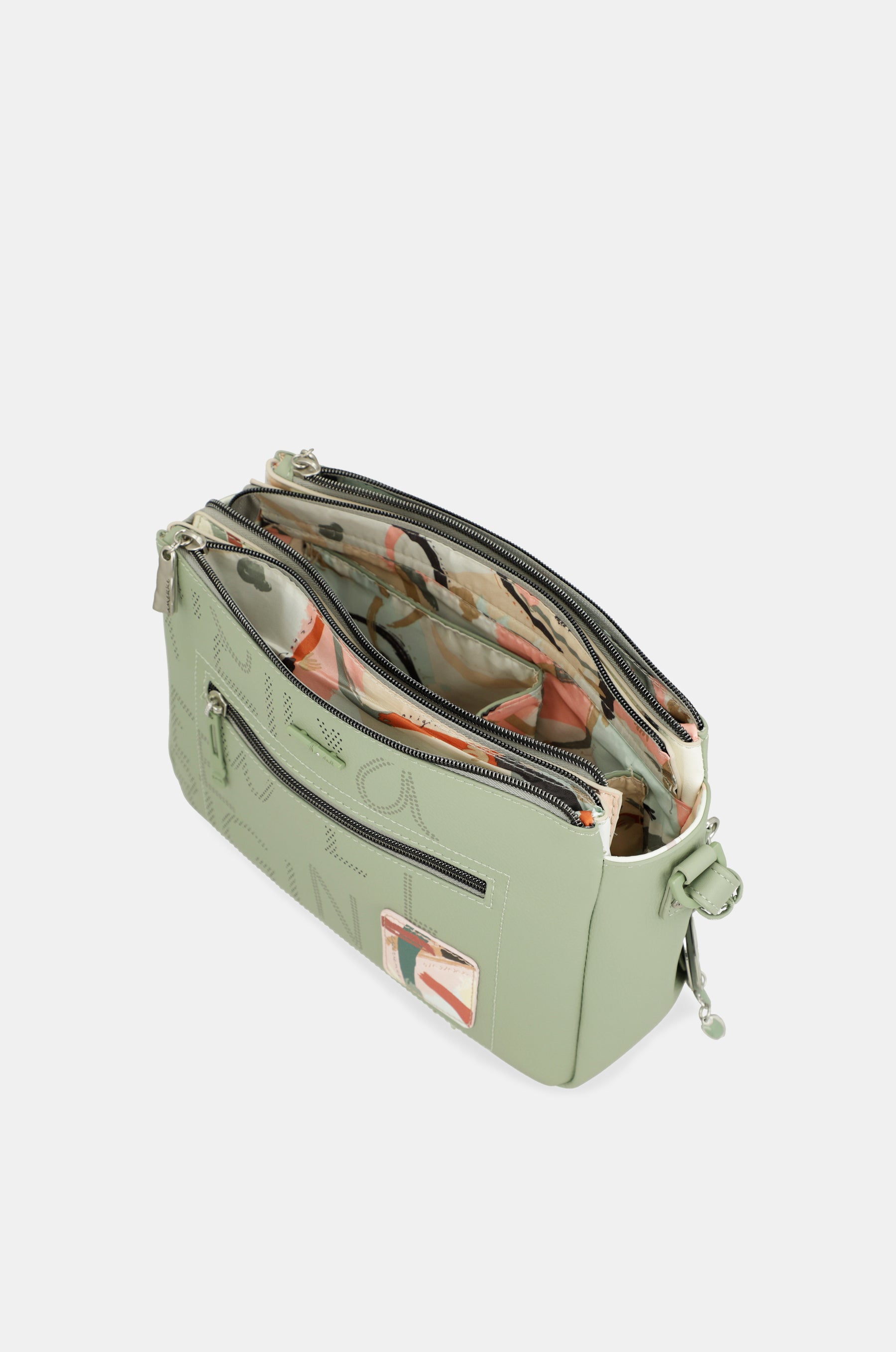 Printed crossbody bag with 3 compartments Alma